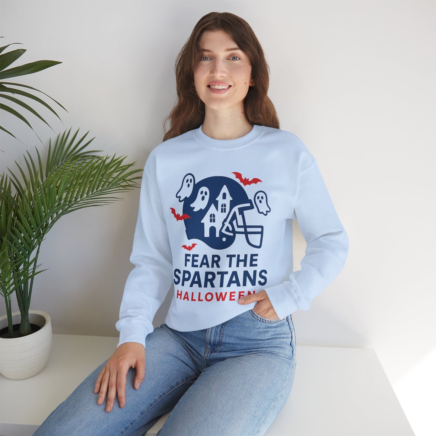 Fear The Spartans Halloween Gildan Sweatshirt