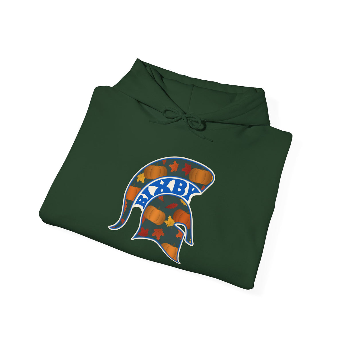 Bixby Spartans Pumpkin Patch Helmet Hoodie – Fall Game Day Hooded Sweatshirt