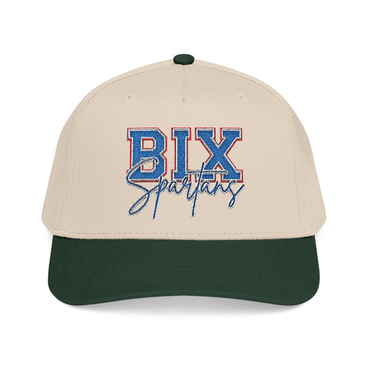 Embroidered BIX Script Baseball Cap — Retro Distressed Patch Hat