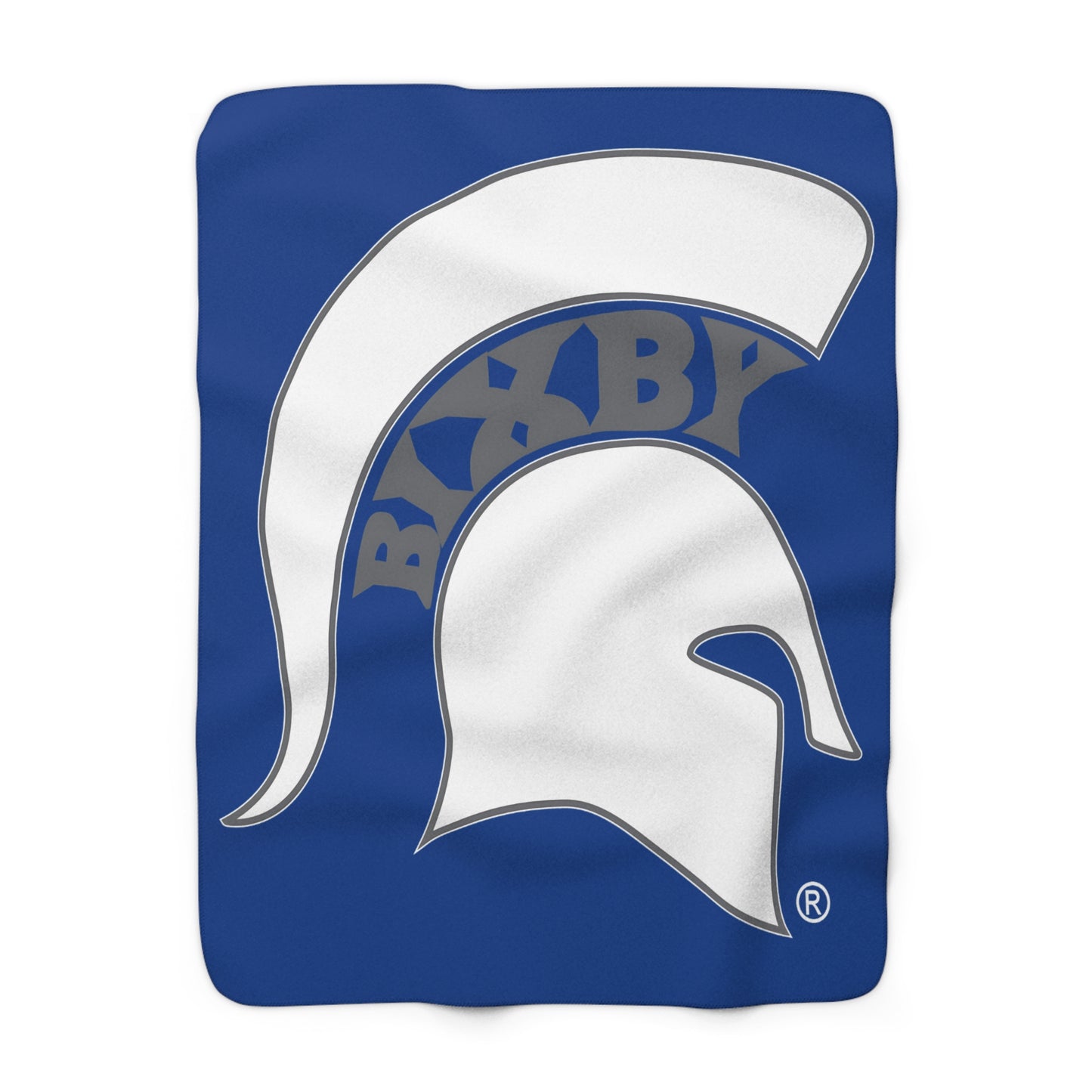 Spartan White Logo Comfy Sherpa Fleece Blanket