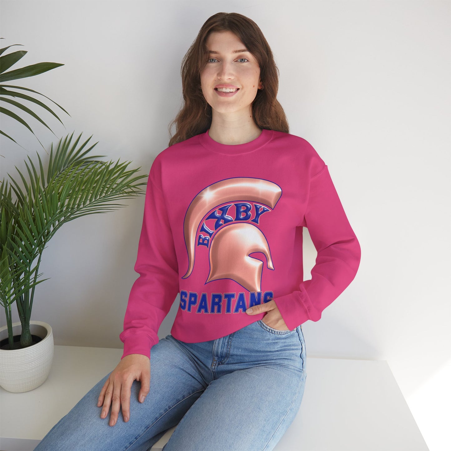 Bixby Spartan Metallic Rose Gold Gildan Sweatshirt