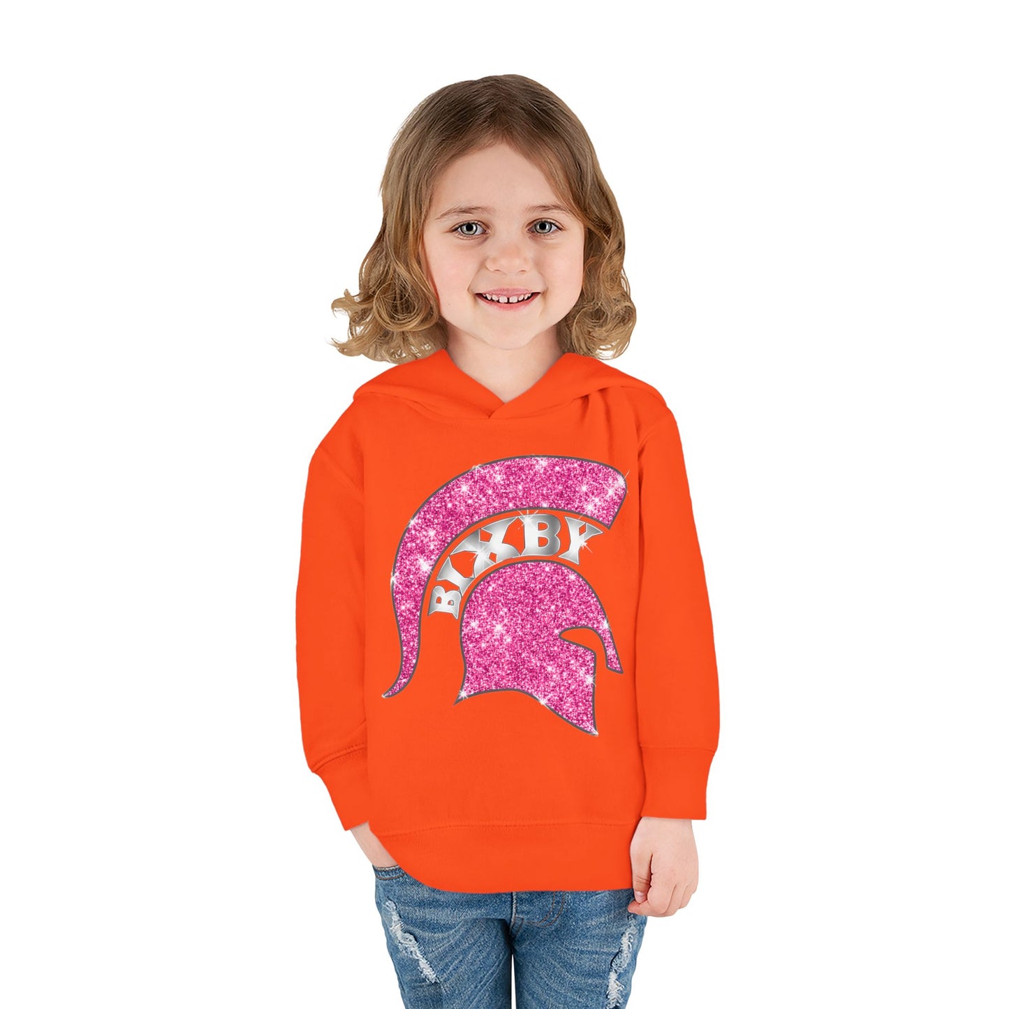 Bixby Spartans Pink Bling Toddler Rabbit Skins Hoodie
