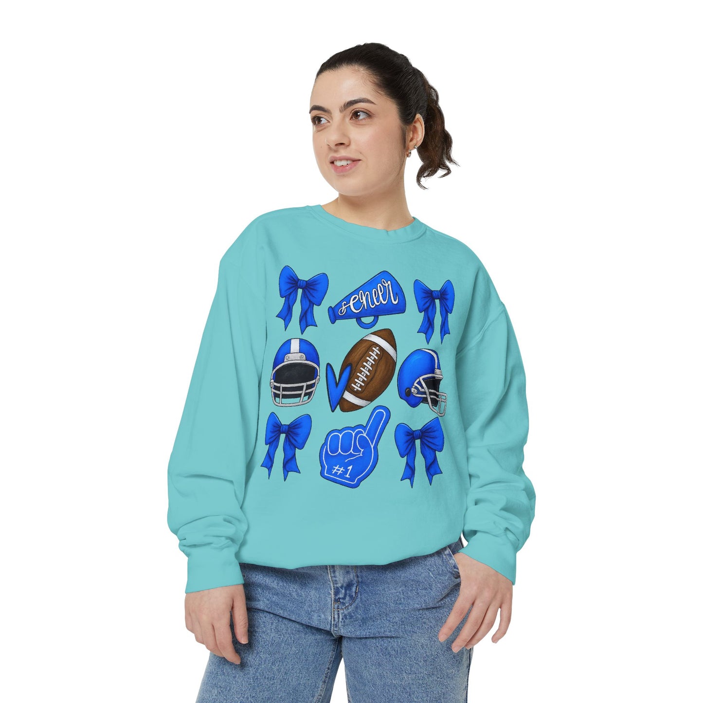 Bixby Spartan Cheer & Football Comfort Colors Sweatshirt