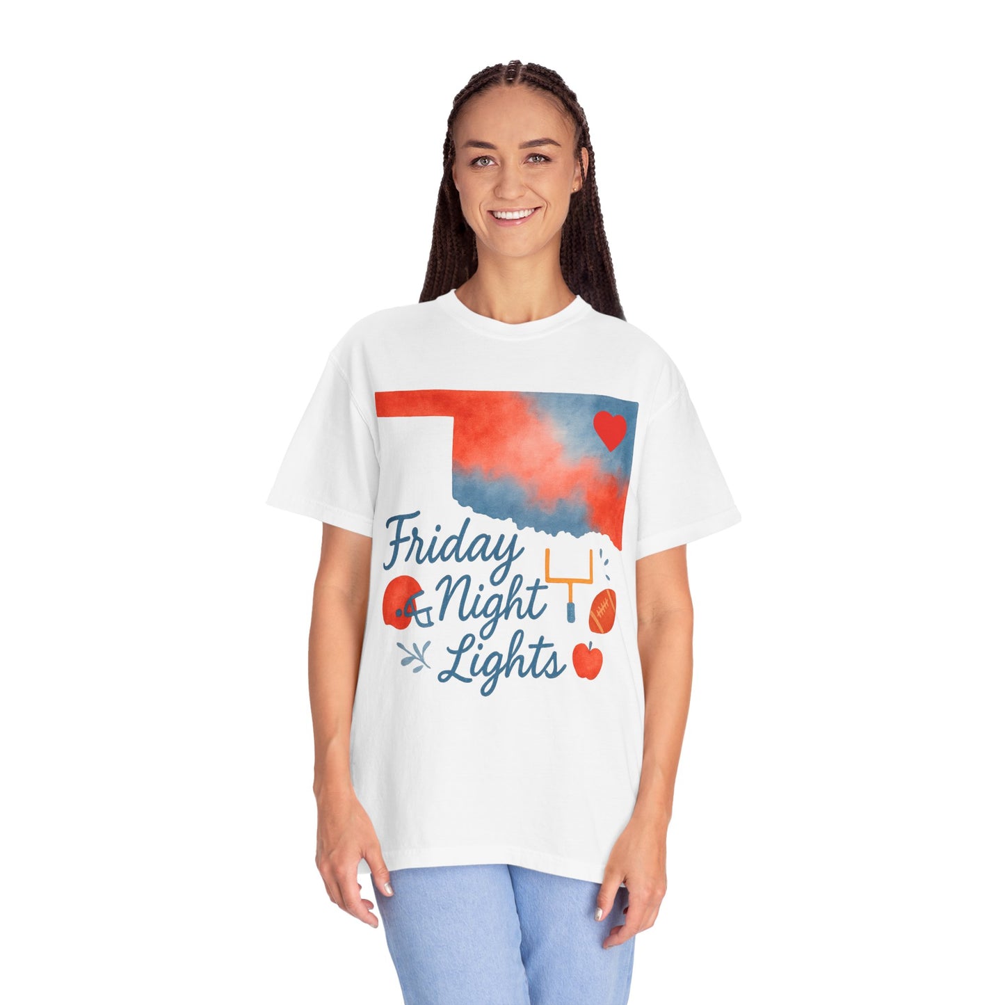 Friday Night Lights Bixby OK Watercolor Comfort Colors Tee