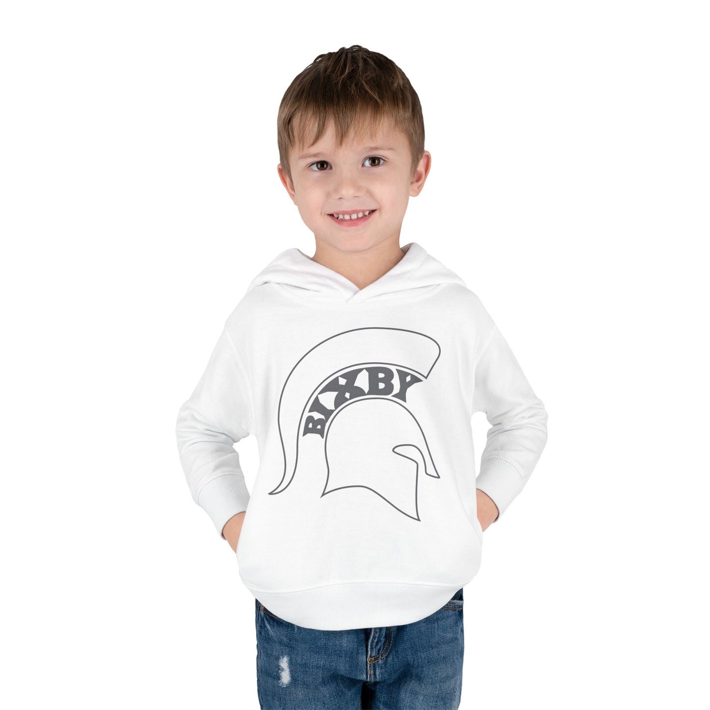 Bixby Spartans White Logo Toddler Rabbit Skins Hoodie