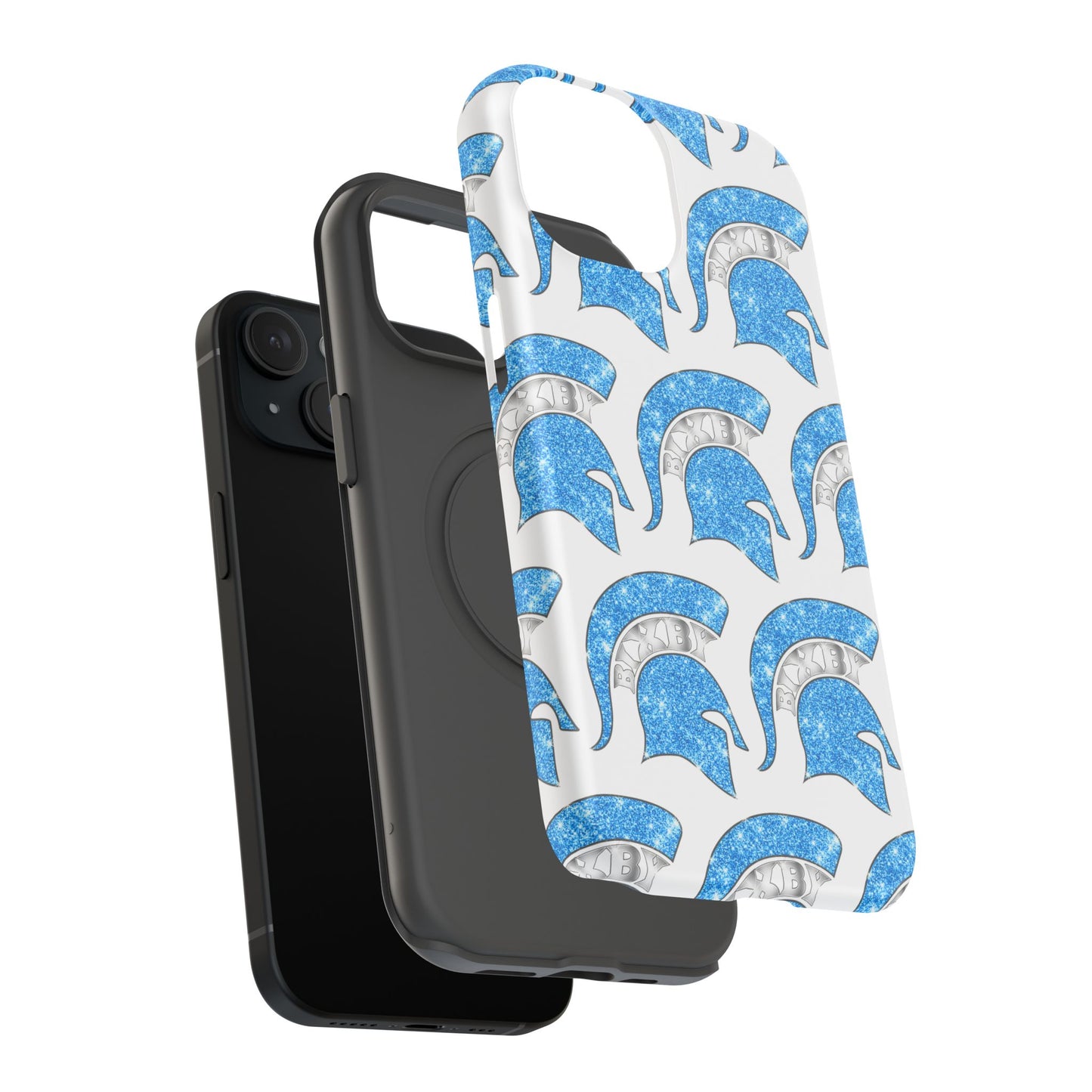 Bixby Spartan Blue Bling Logo Impact Resistant iPhone Case