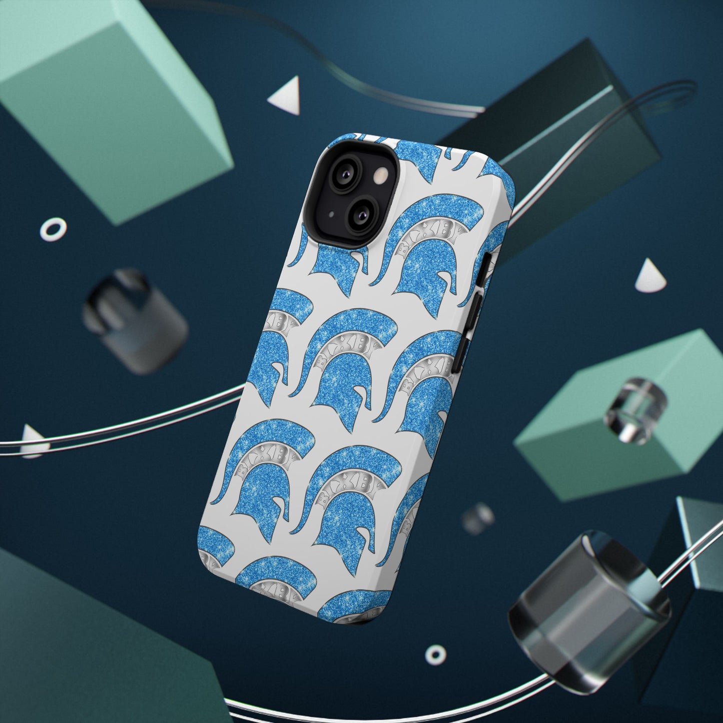 Bixby Spartan Blue Bling Logo Impact Resistant iPhone Case