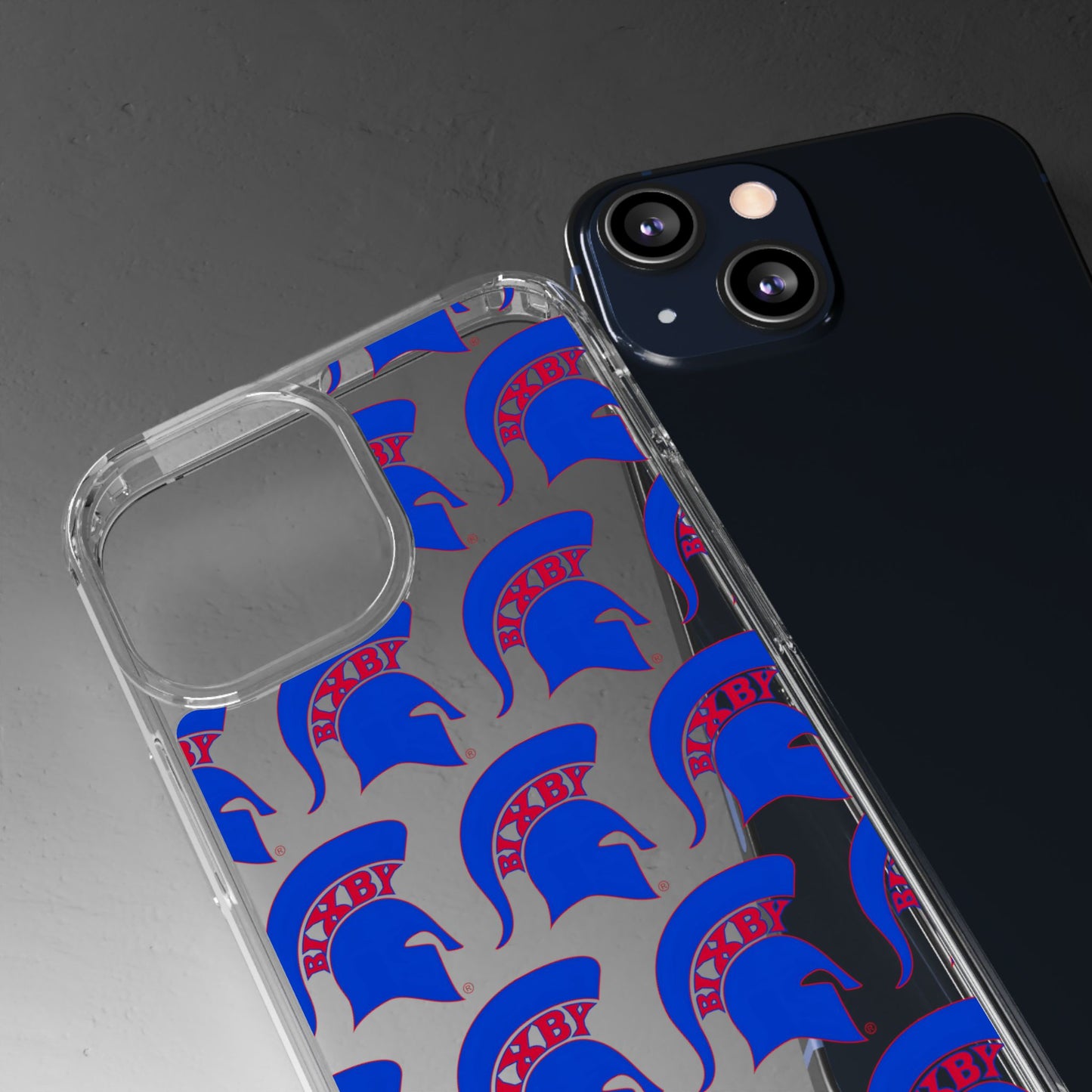 Spartan Blue Logo Clear Apple Phone Case