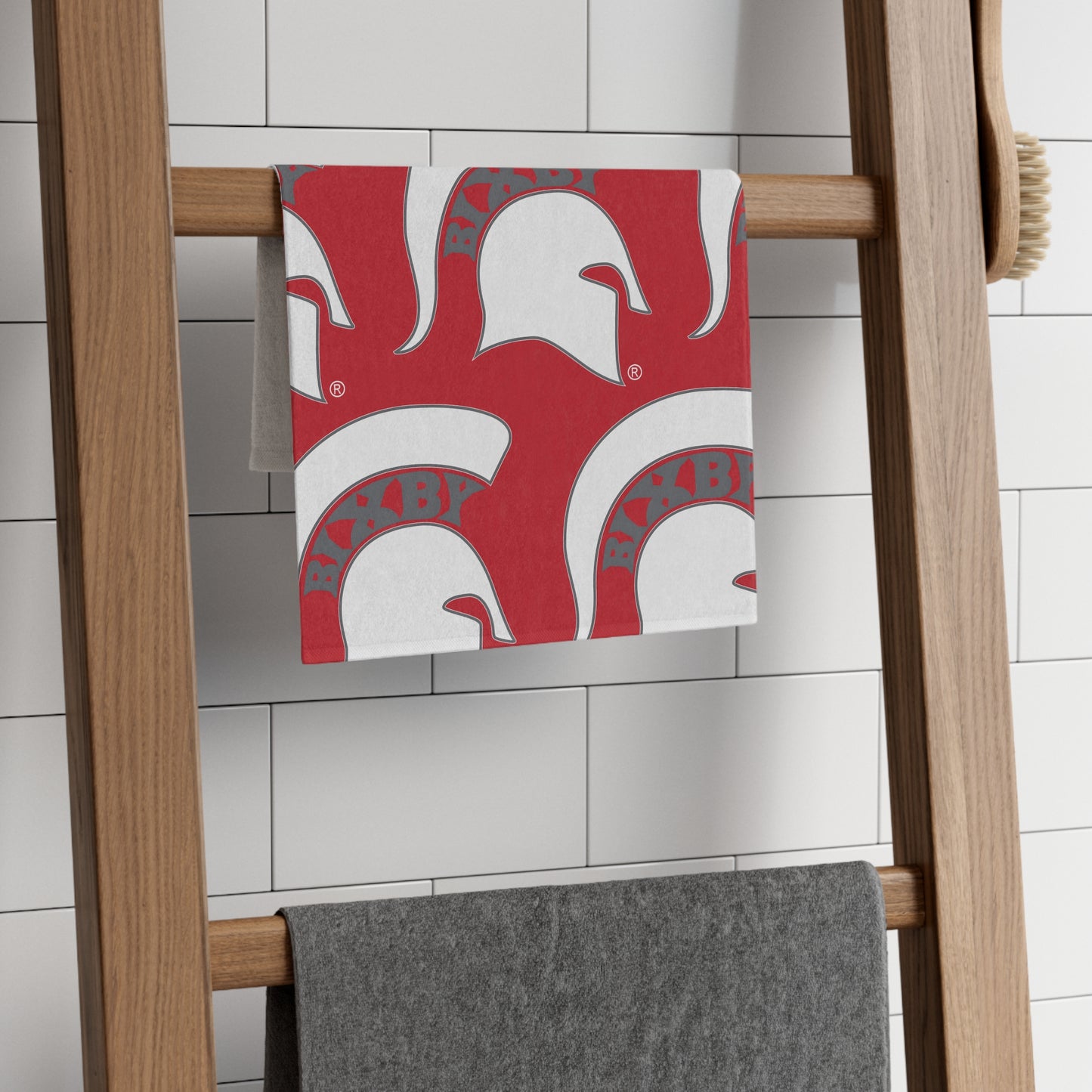 White Spartan Logo Rally Towel