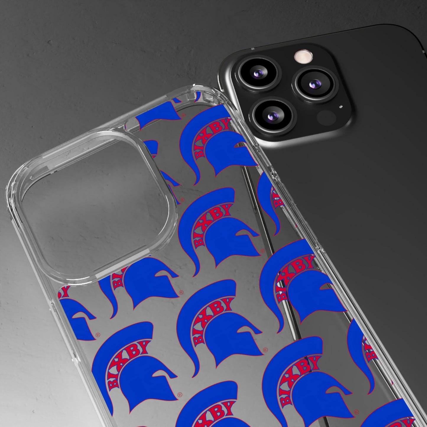 Spartan Blue Logo Clear Apple Phone Case