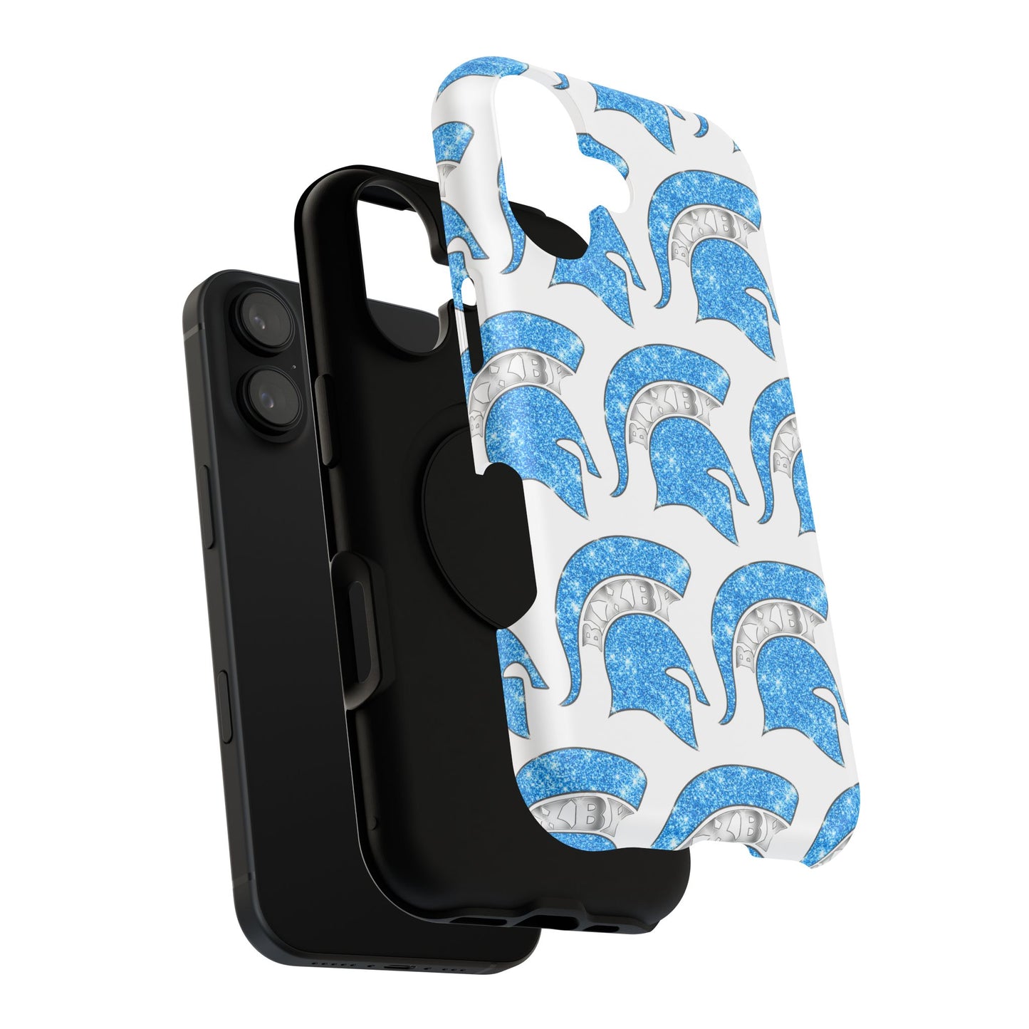 Bixby Spartan Blue Bling Logo Impact Resistant iPhone Case