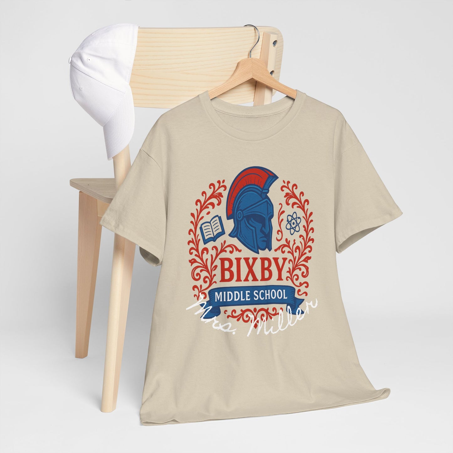 Floral Personalized Bixby Middle School Spartan Gildan Tee