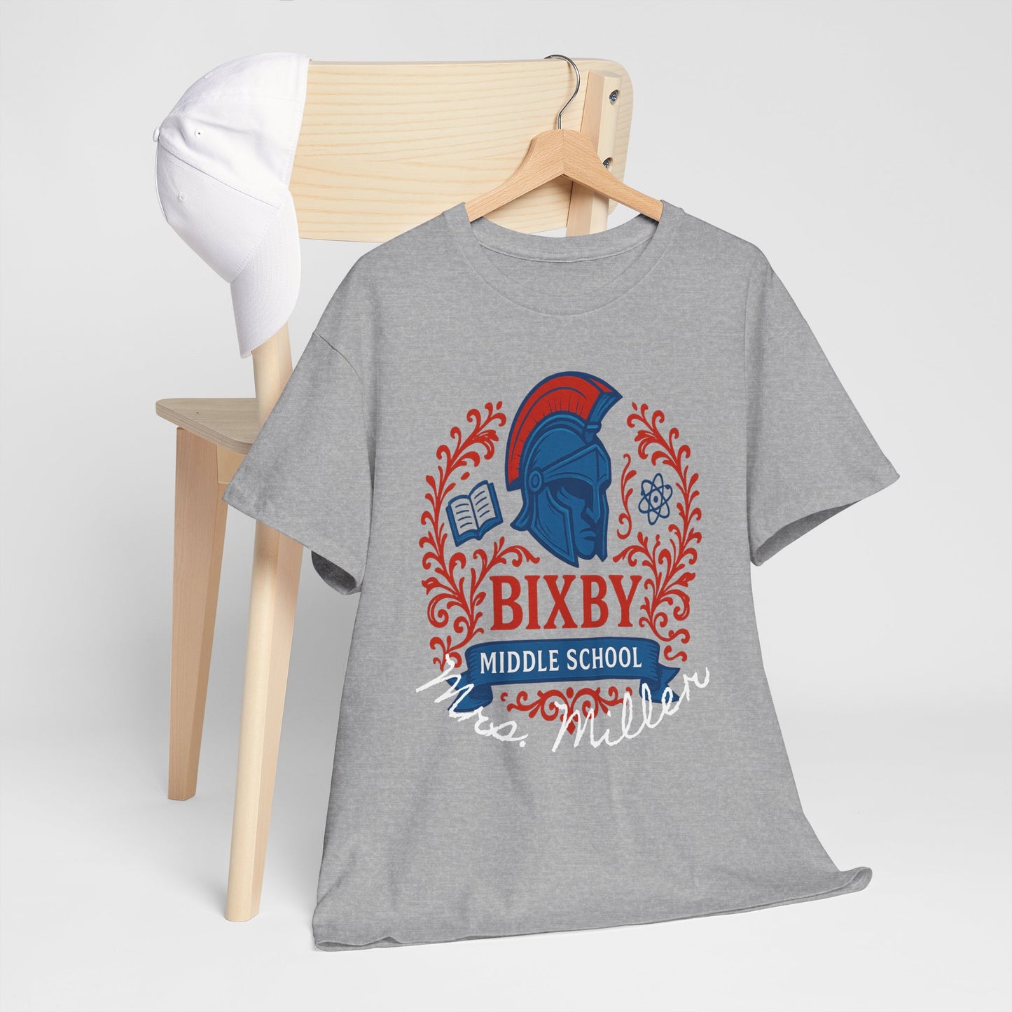 Floral Personalized Bixby Middle School Spartan Gildan Tee