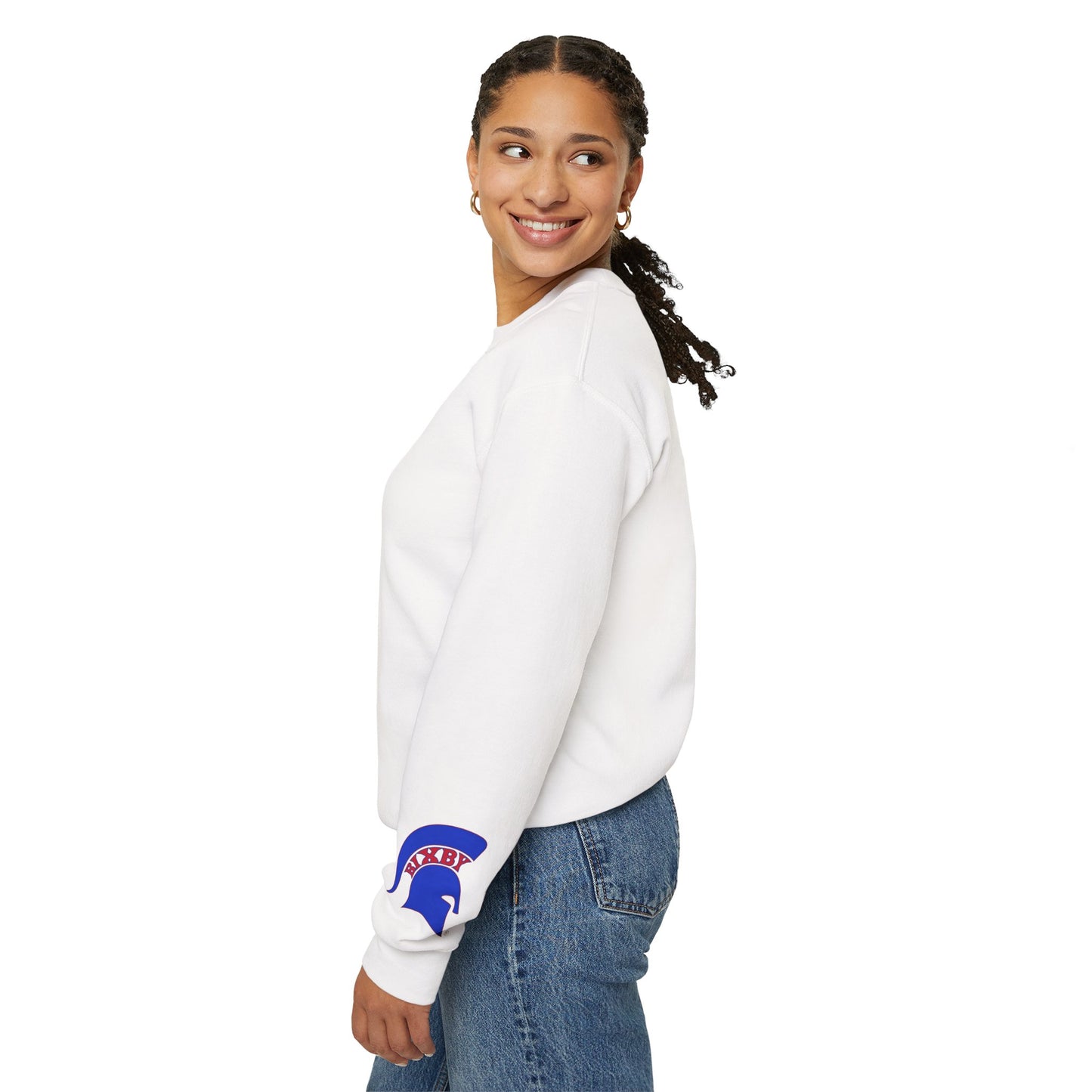 Spartan Football Santa Gildan Sweatshirt With Sleeve Print