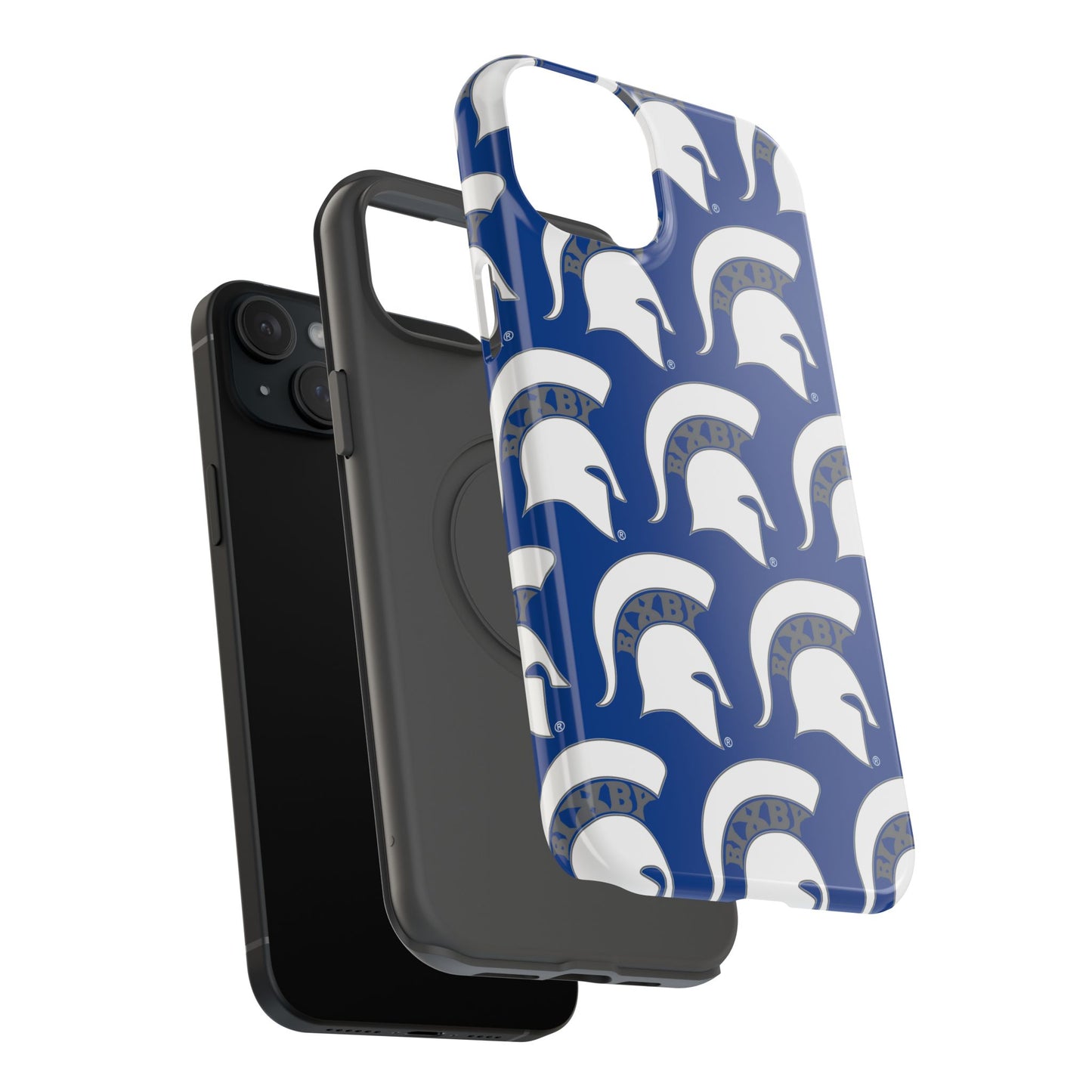 Bixby Spartan White Logo Impact Resistant iPhone Case