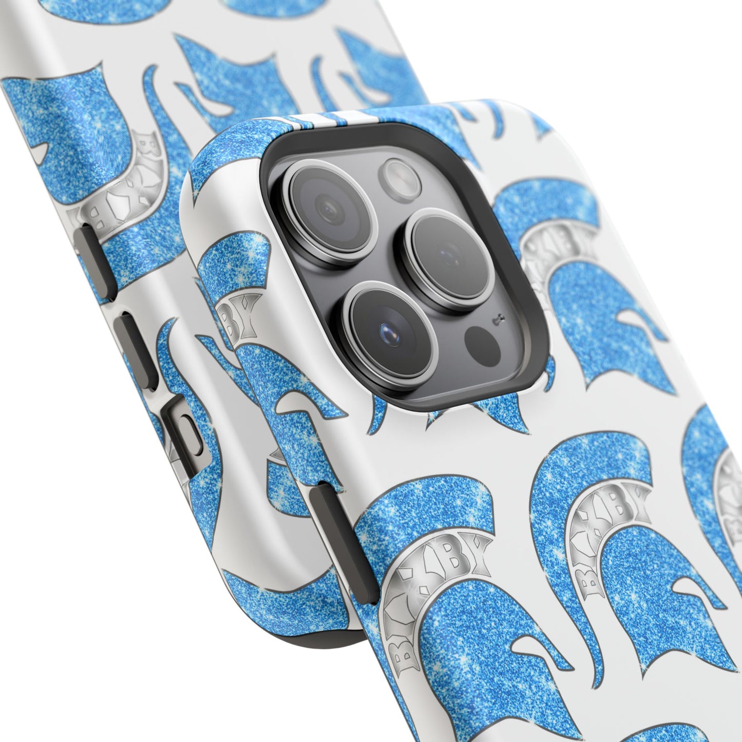 Bixby Spartan Blue Bling Logo Impact Resistant iPhone Case