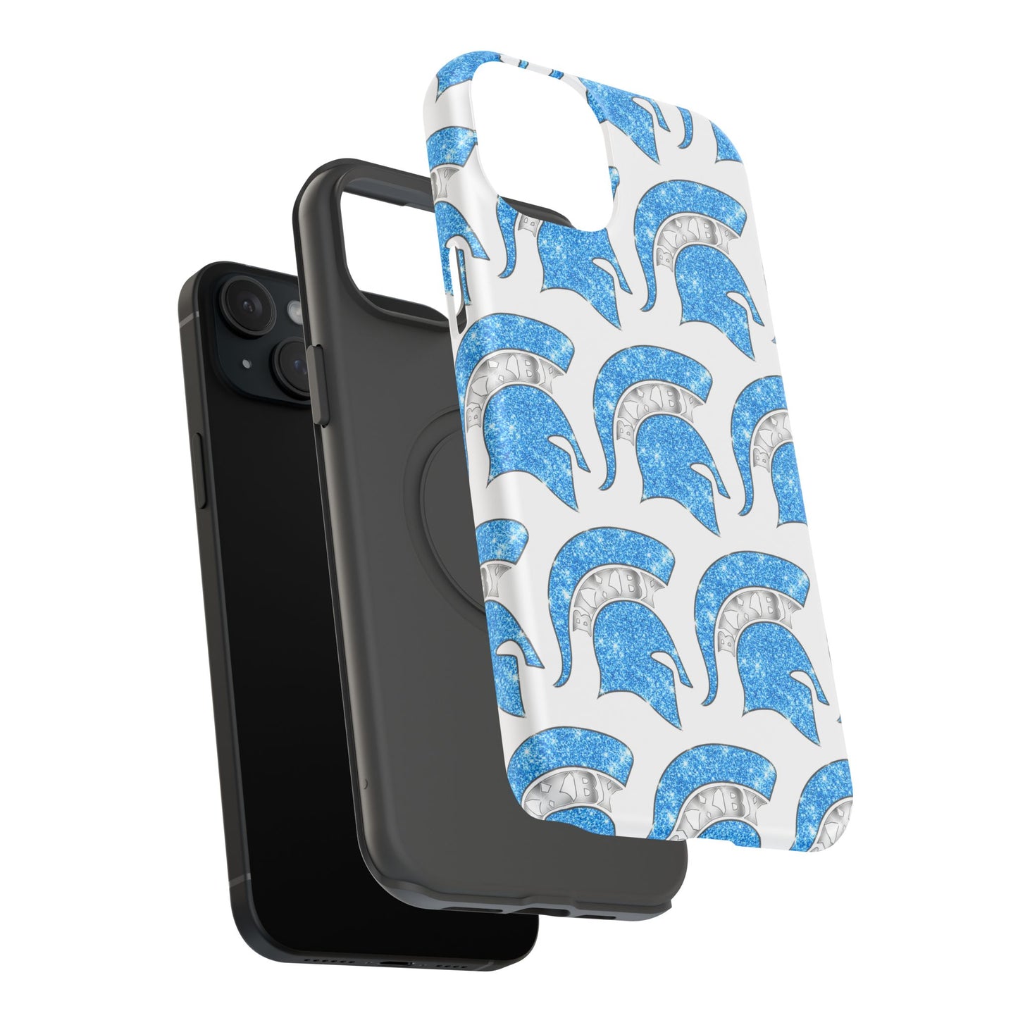 Bixby Spartan Blue Bling Logo Impact Resistant iPhone Case
