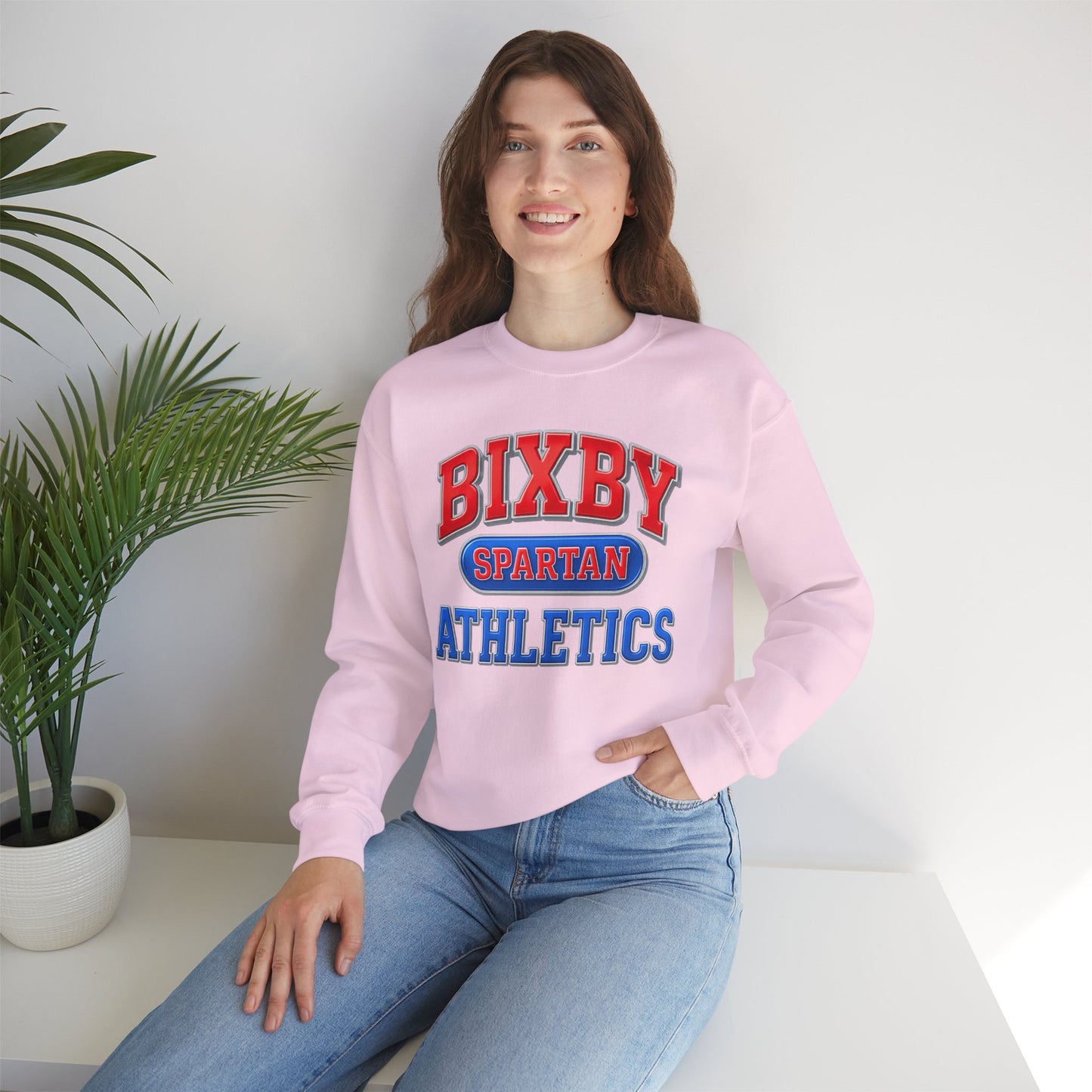 Bixby Spartan Athletics Metallic Gildan Sweatshirt