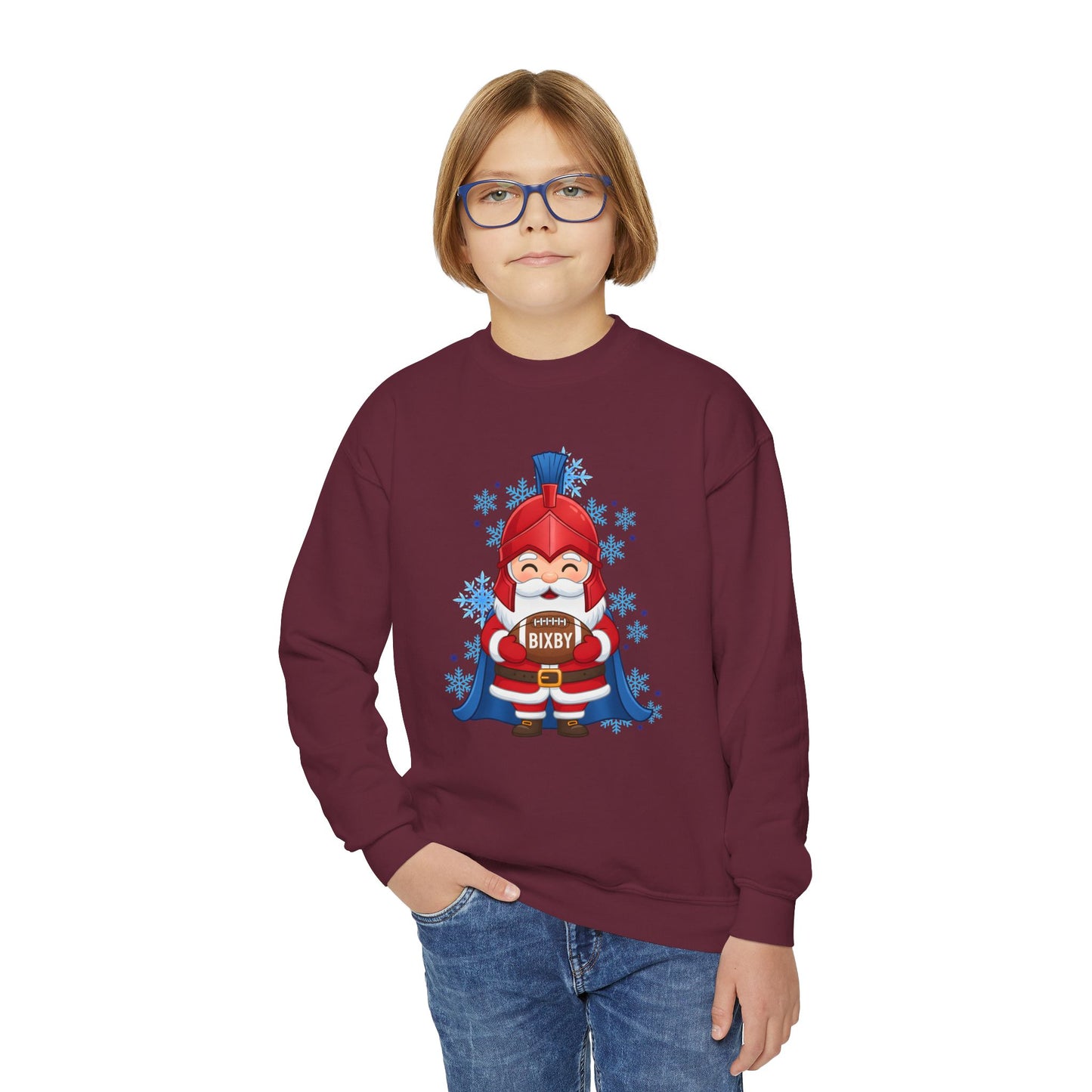 Spartan Football Santa Youth Gildan Sweatshirt