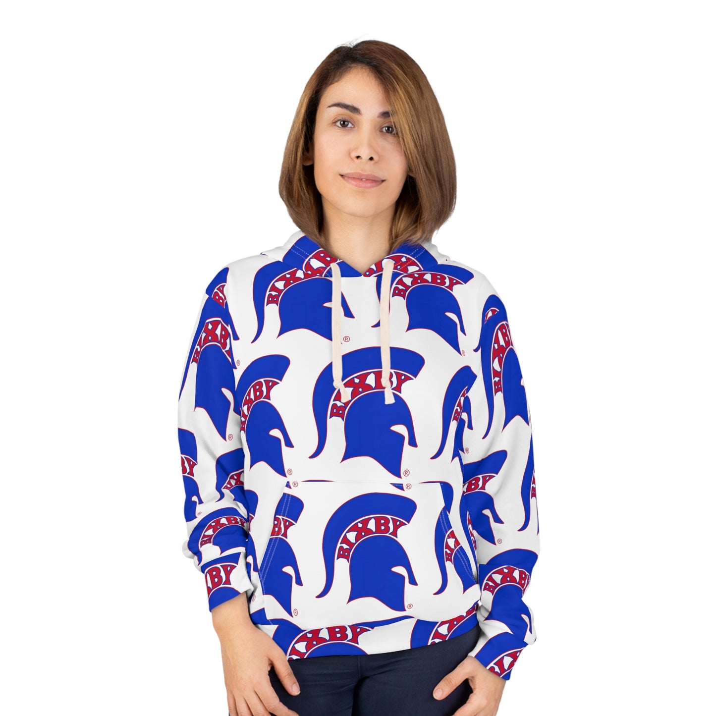 Bixby Spartan Blue Logo All Over Print Hoodie