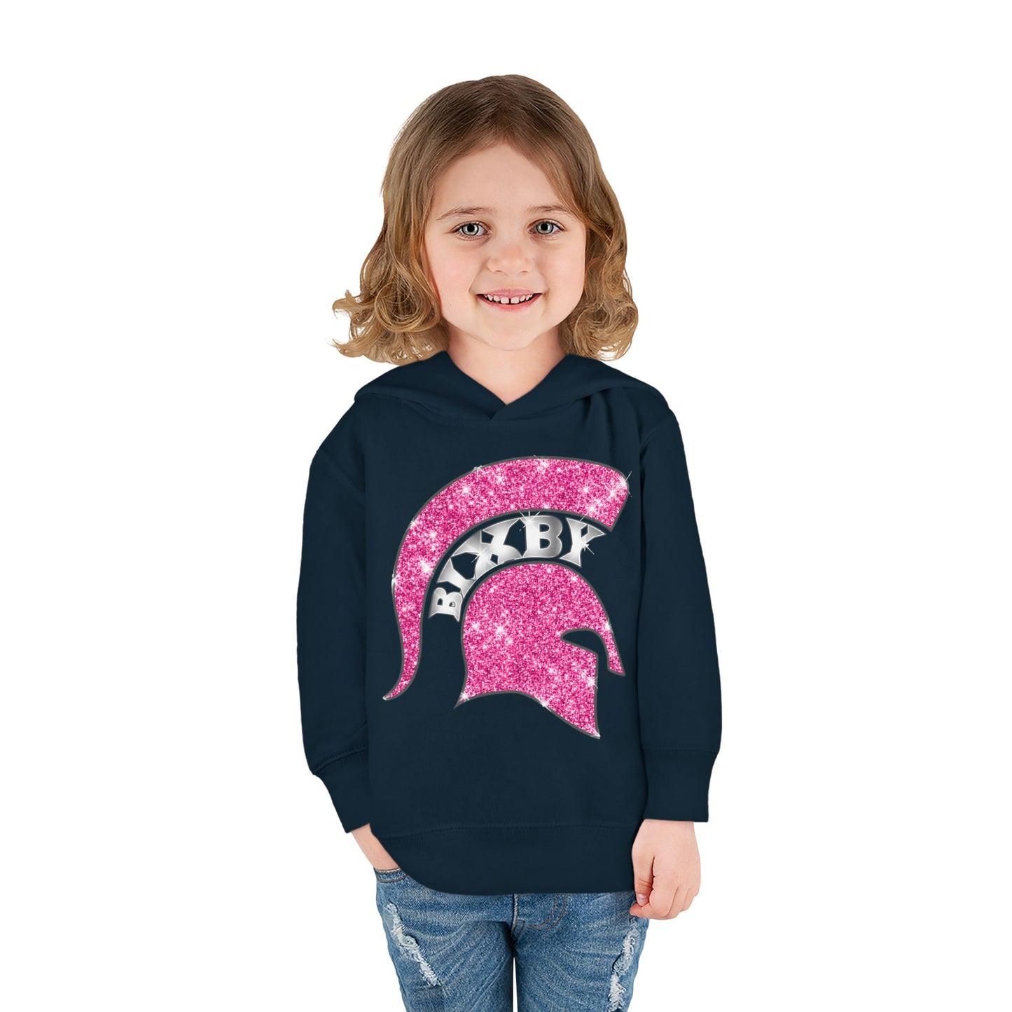 Bixby Spartans Pink Bling Toddler Rabbit Skins Hoodie