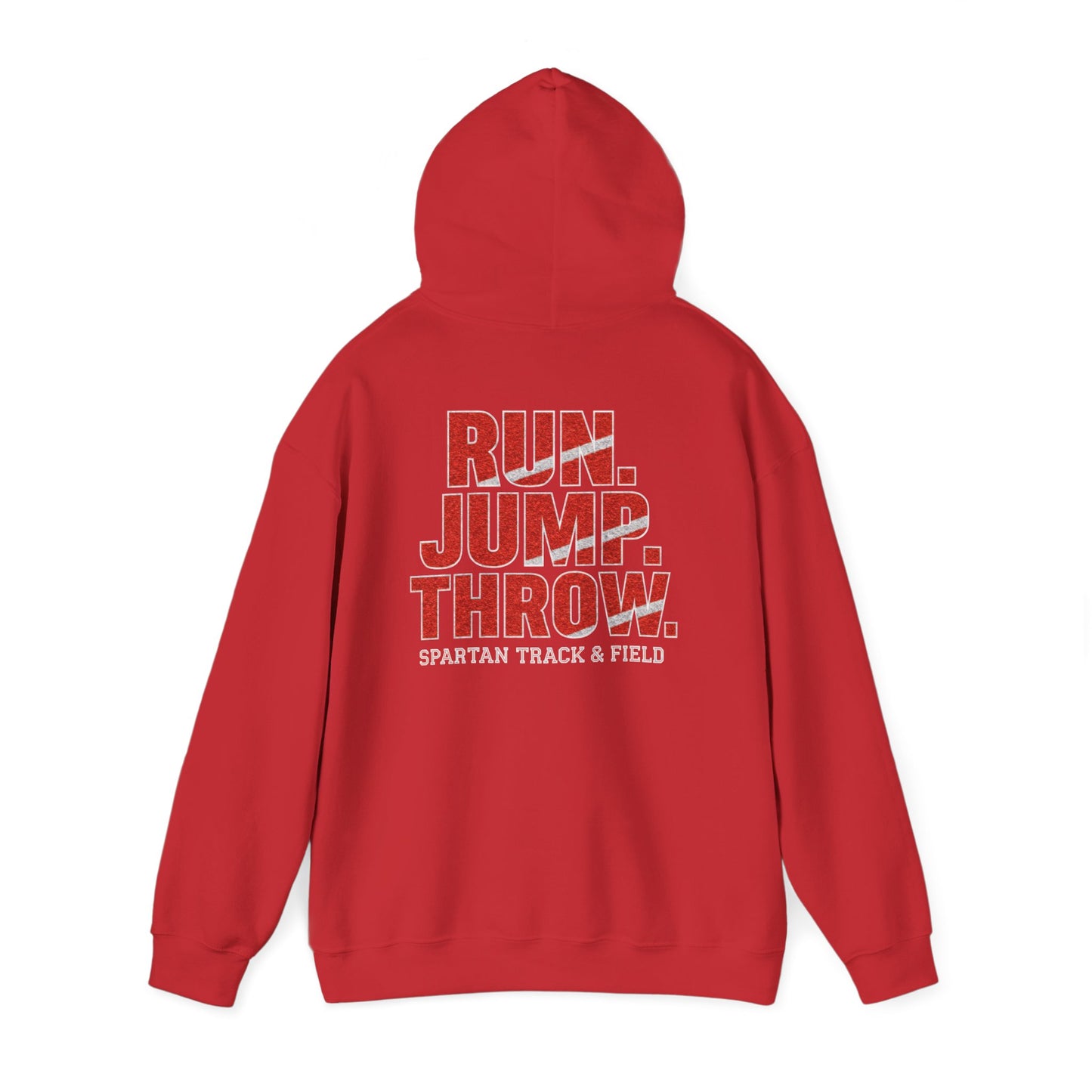 Run. Jump. Throw. Spartan Track Gildan Hoodie