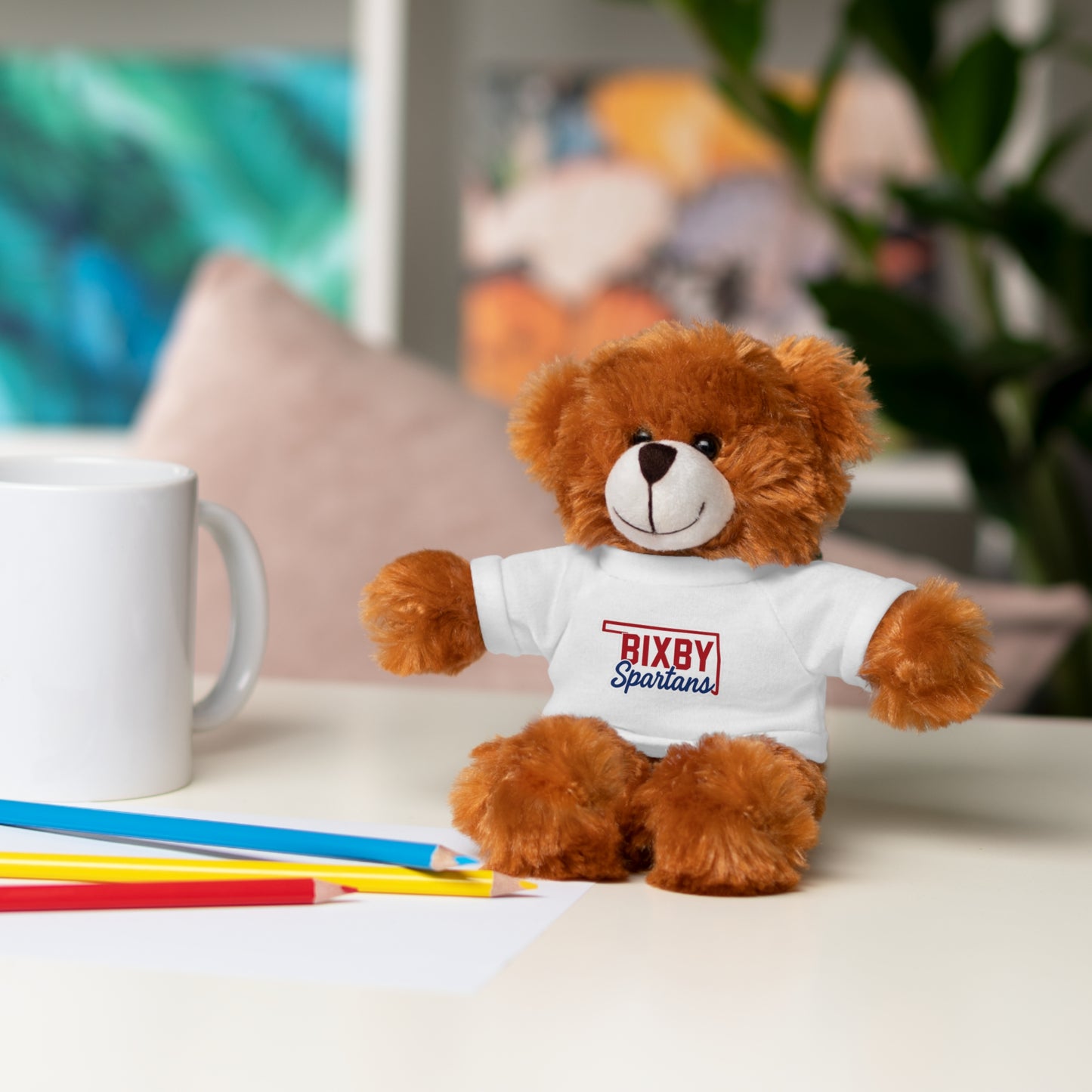 Bixby Oklahoma Spartan Stuffed Animal Logo