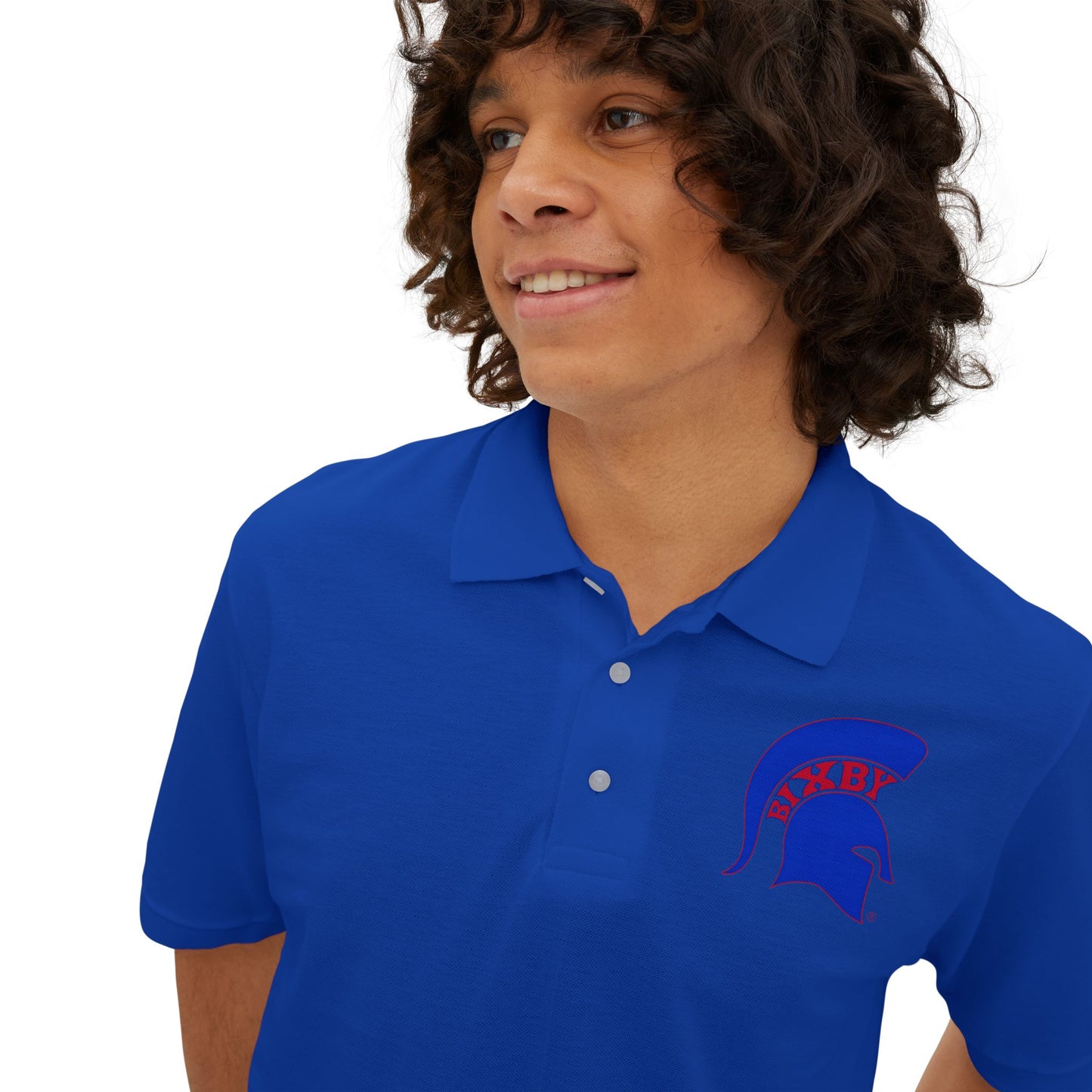 Spartan Blue Logo Jerzees Polo