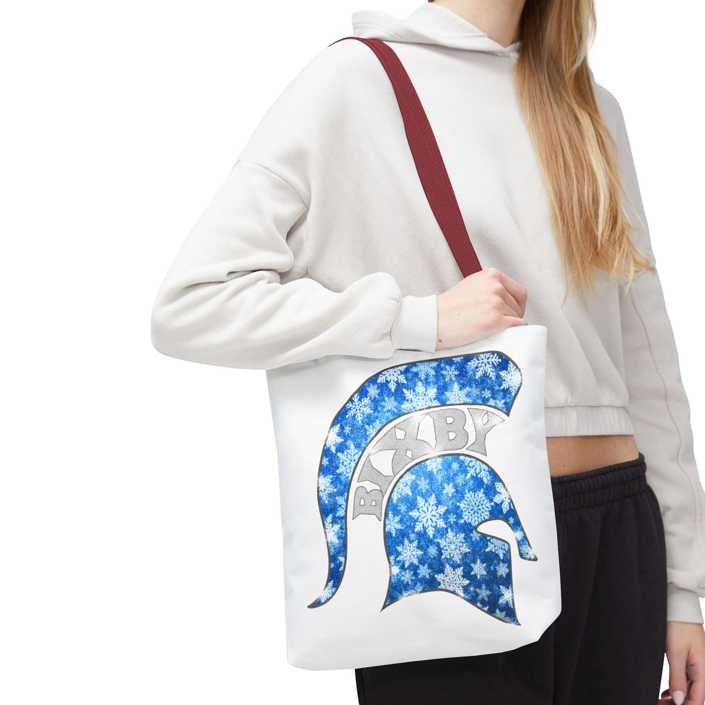 Bixby Spartans Winter Frost Polyester Tote Bag