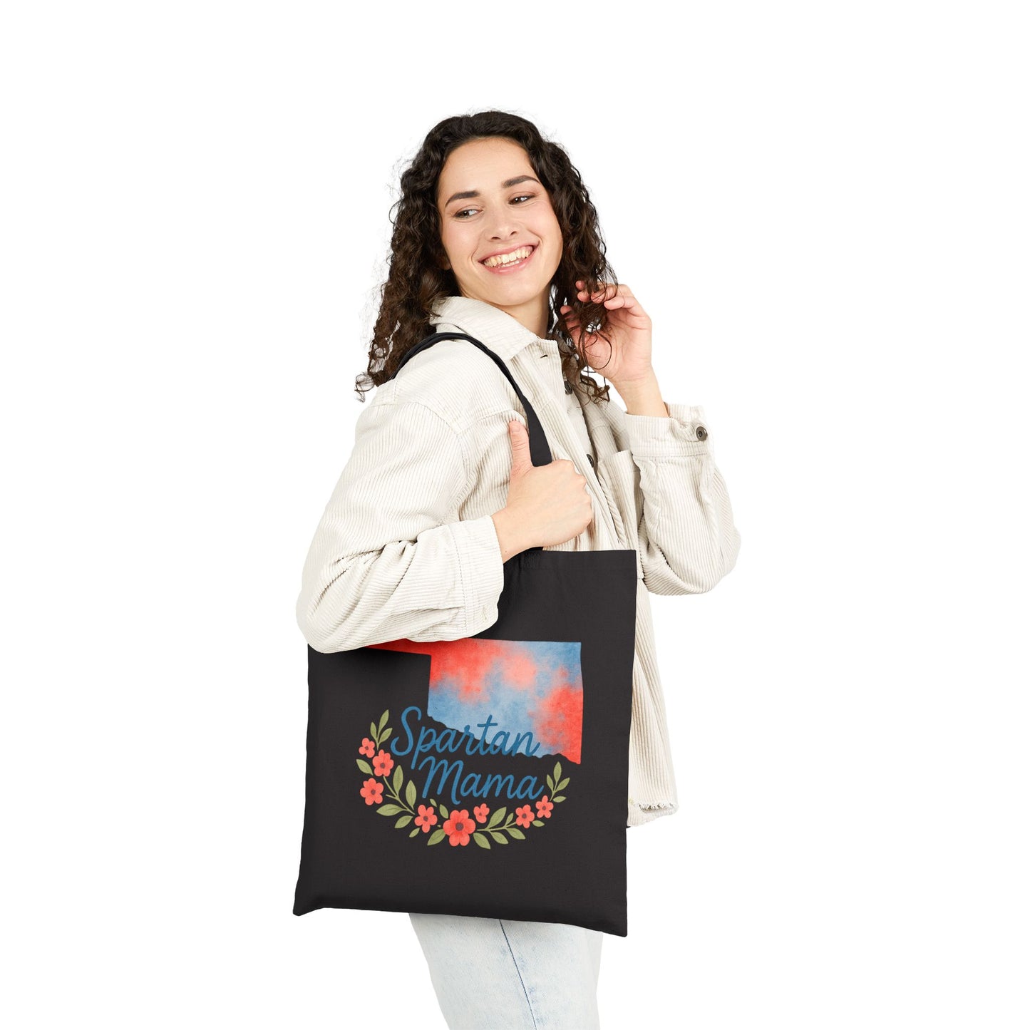 Bixby Spartan Mom Cotton Canvas Tote Bag