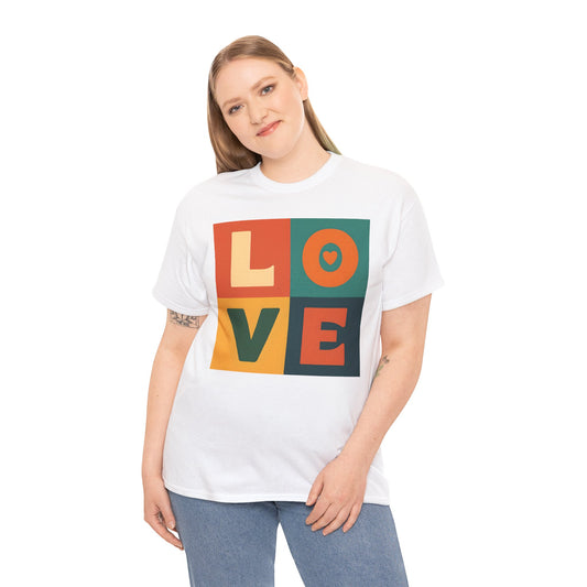 LOVE Quadrant T-Shirt — Split Block Letter Graphic Tee
