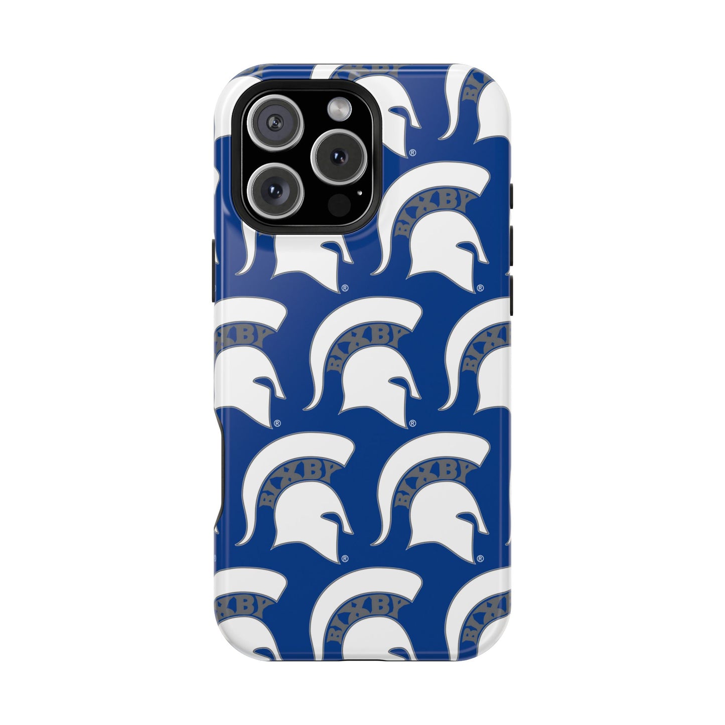 Bixby Spartan White Logo Impact Resistant iPhone Case
