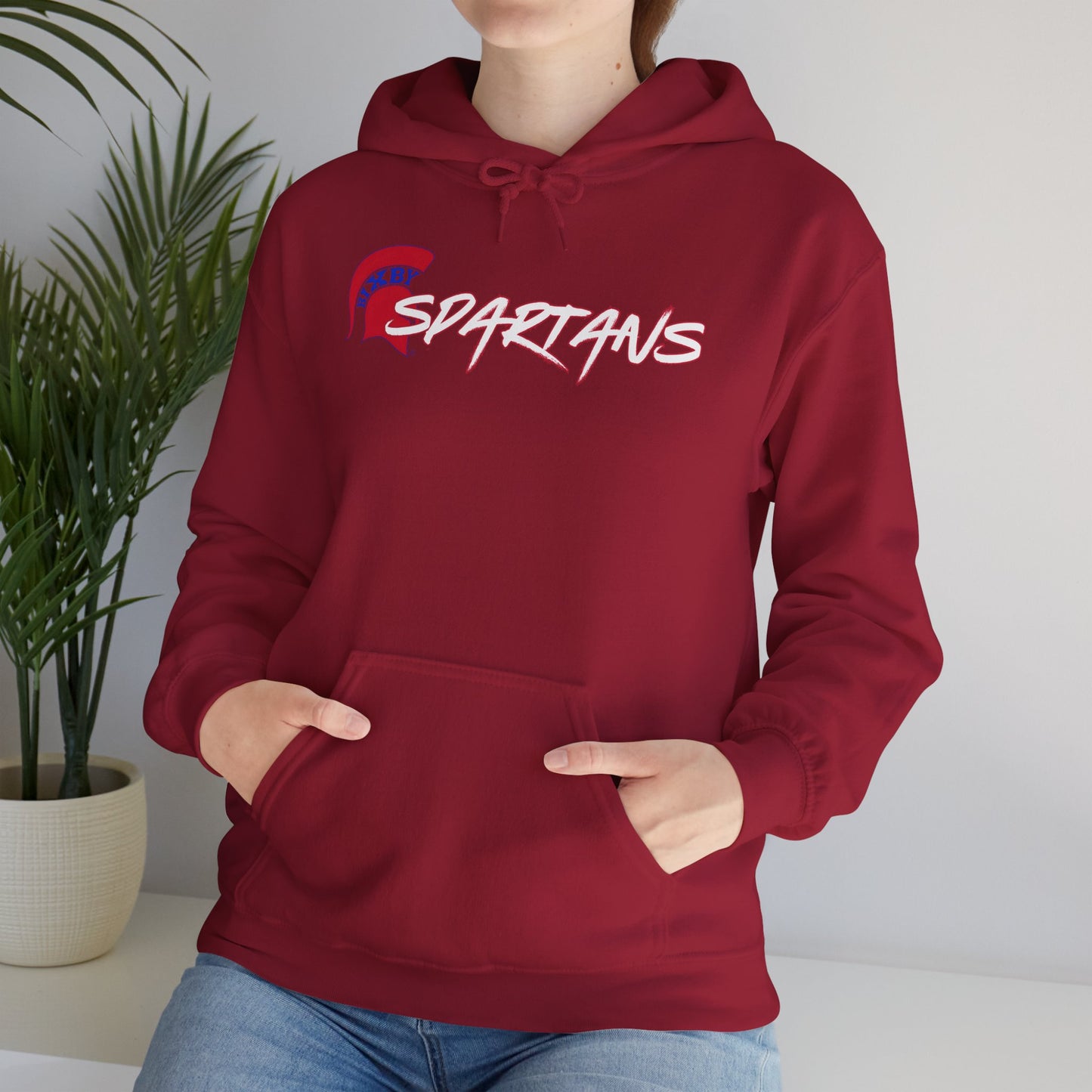 Spartans Red Logo Gildan Hoodie
