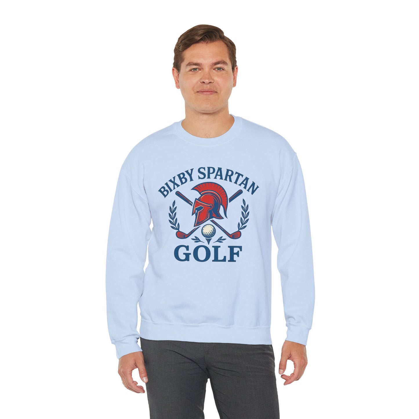 Bixby Spartan Golf Crest Gildan Sweatshirt