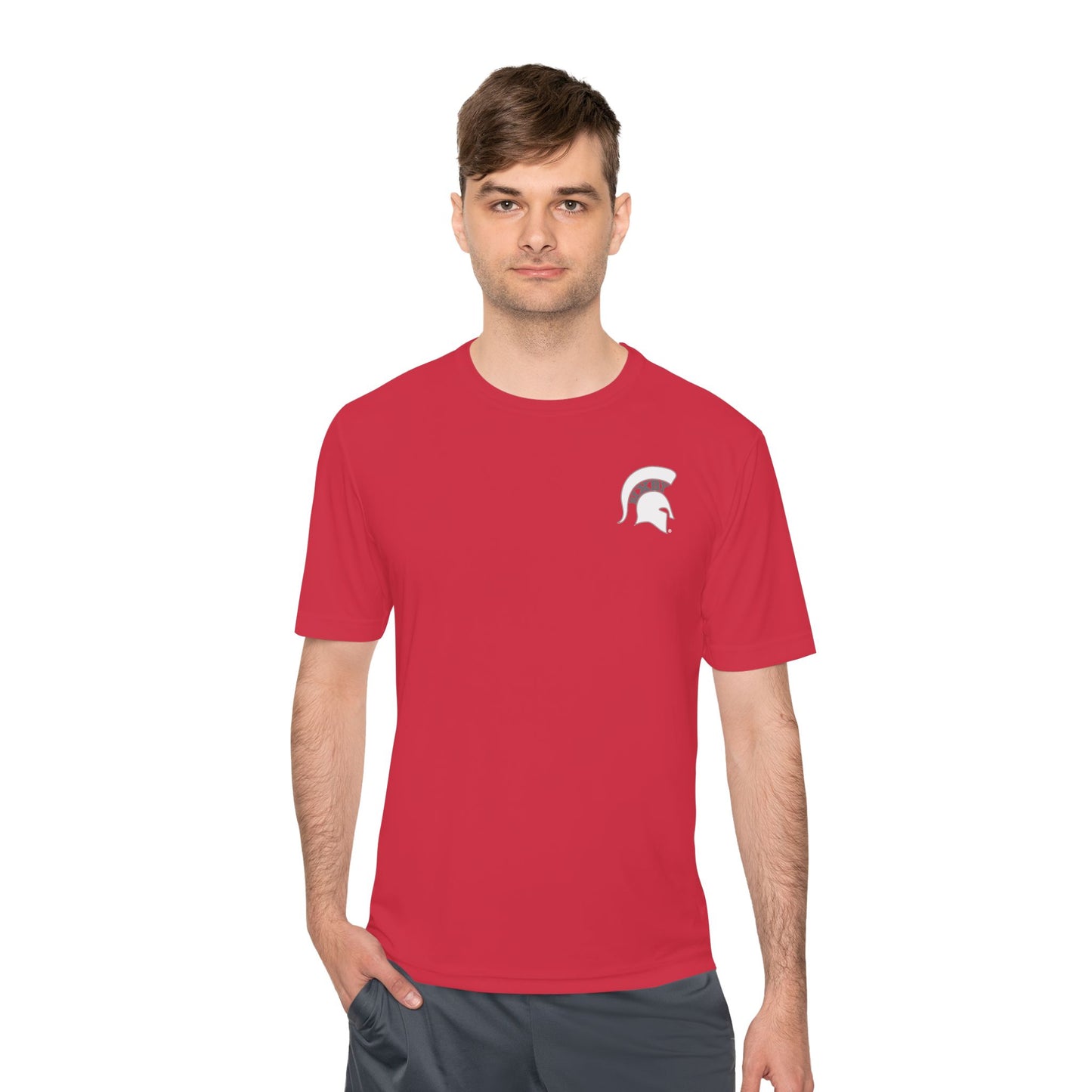 Spartan White Logo Adult Sport-Tek Tee