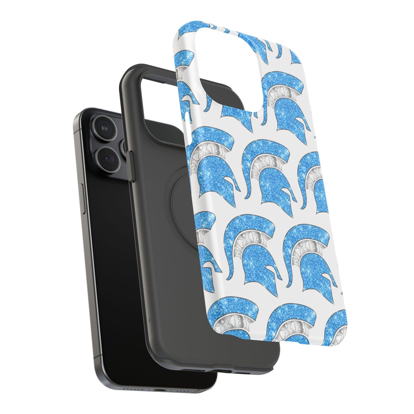 Bixby Spartan Blue Bling Logo Impact Resistant iPhone Case