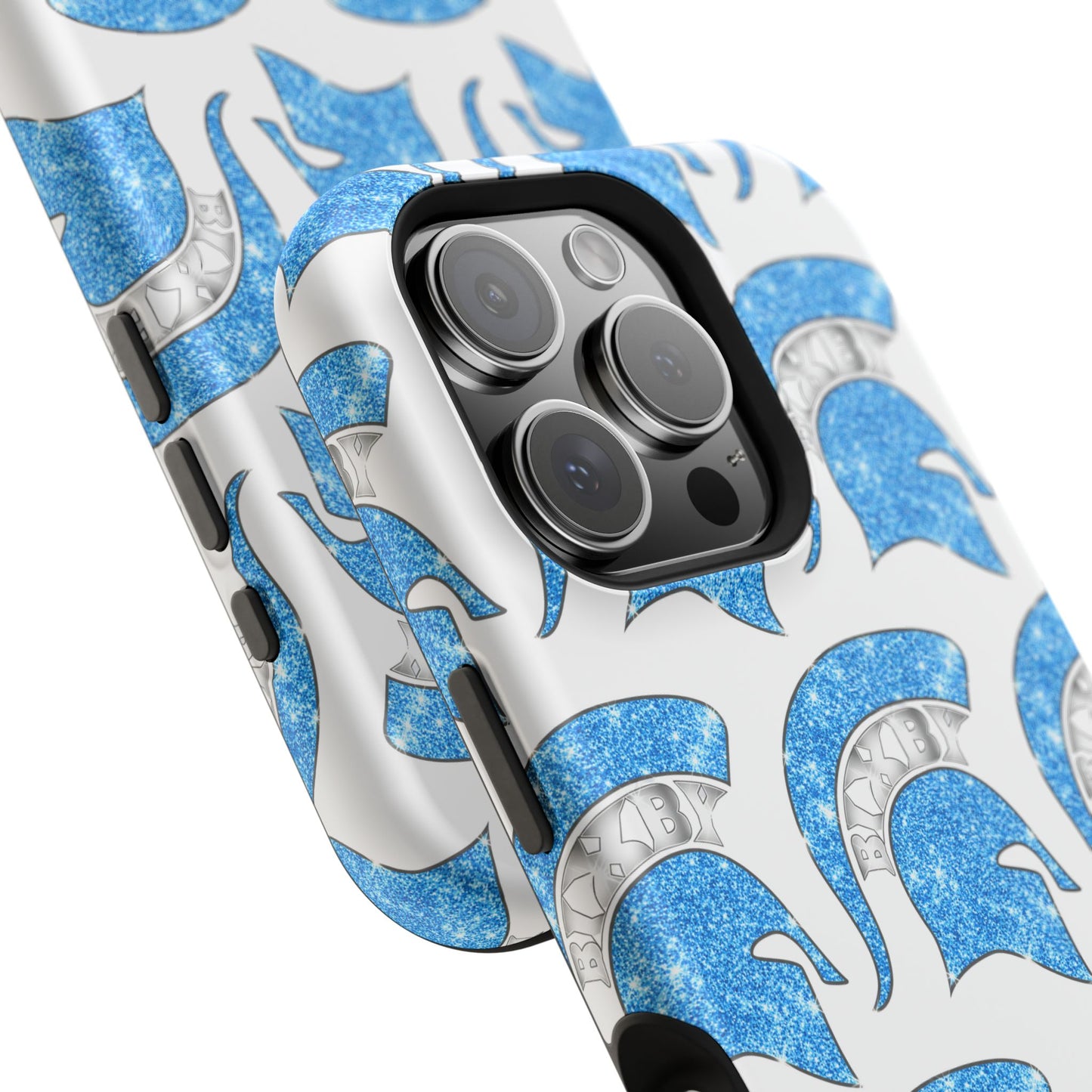 Bixby Spartan Blue Bling Logo Impact Resistant iPhone Case