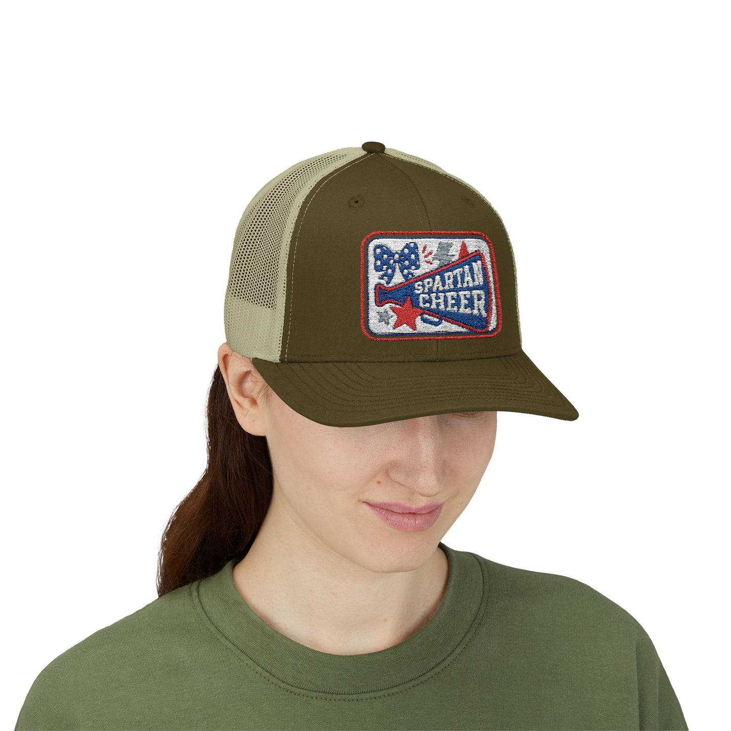 Spartan Cheer Embroidered Trucker Snapback