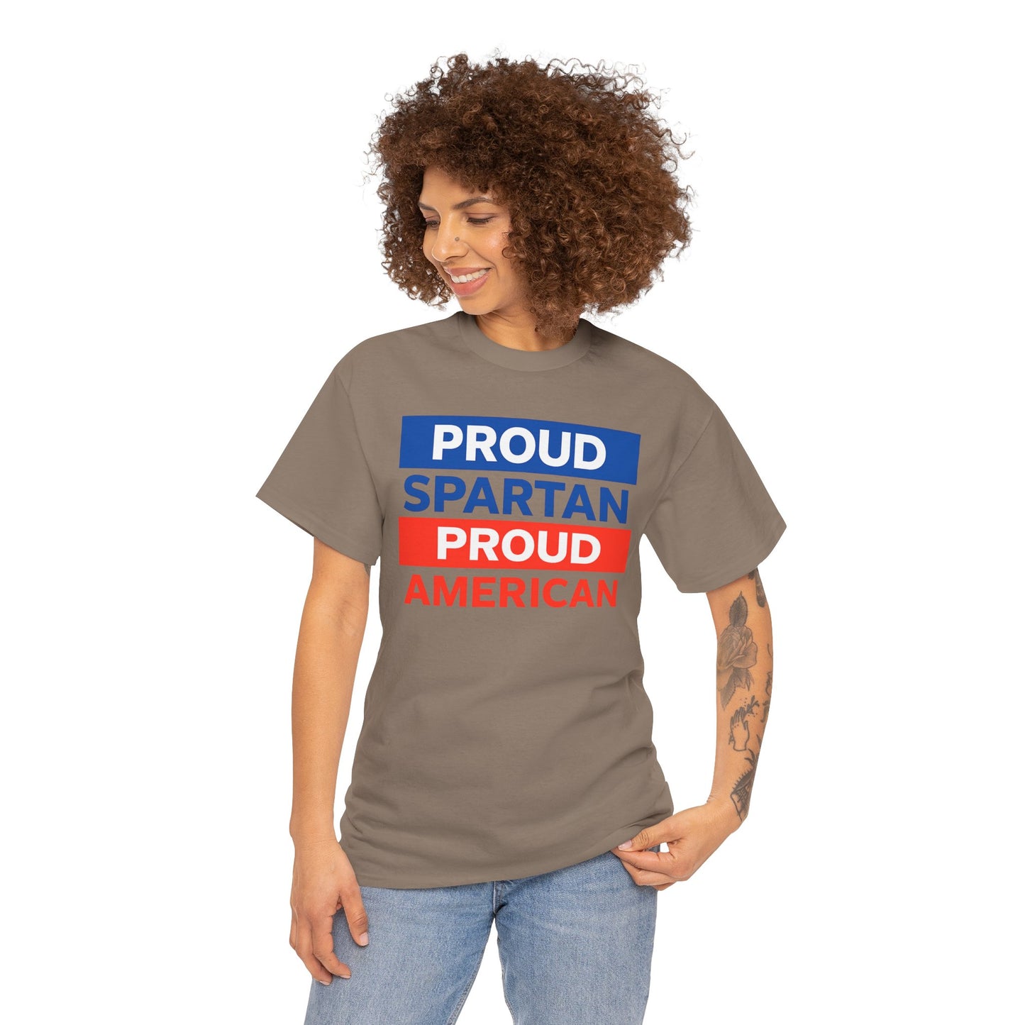 Proud Spartan Proud American Gildan Tee