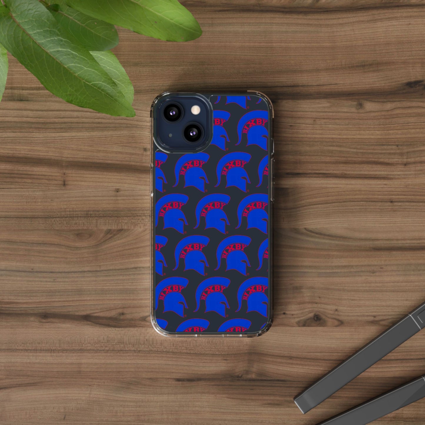 Spartan Blue Logo Clear Apple Phone Case