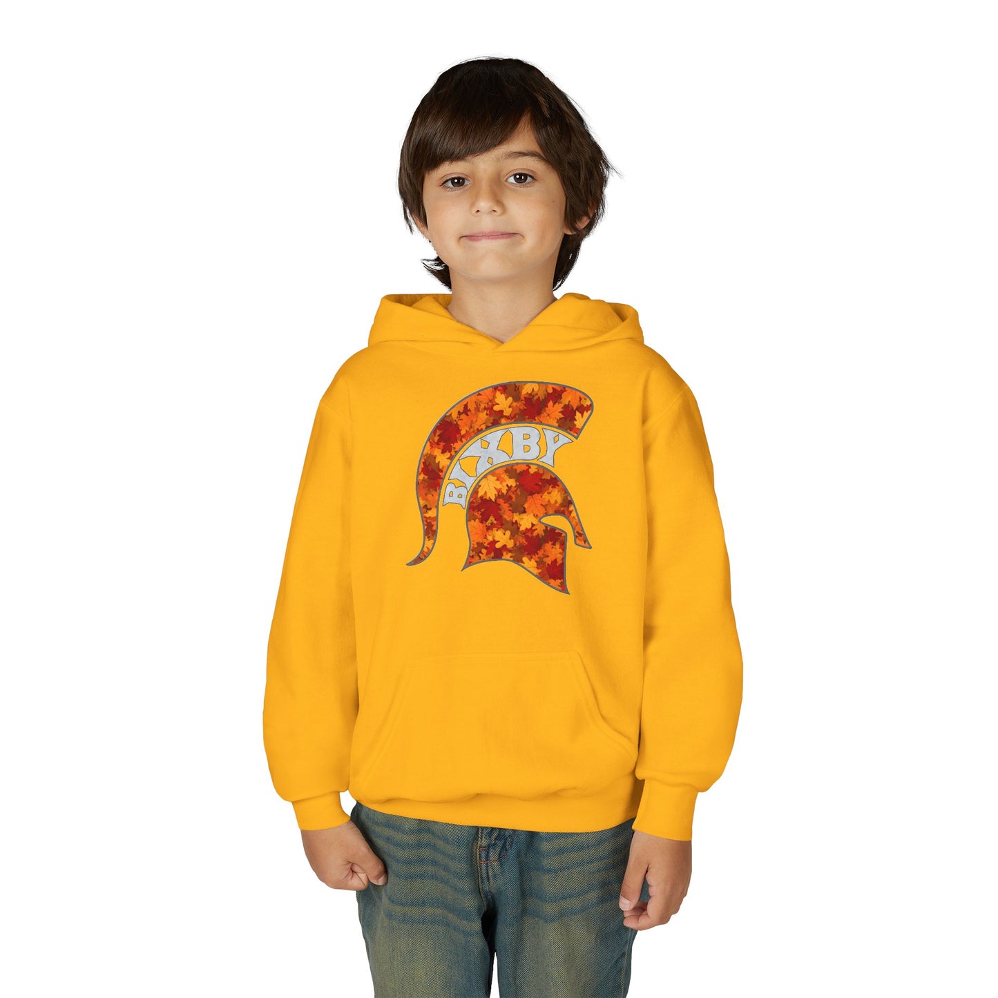 Bixby Spartan Fall Helmet Youth Gildan Hoodie