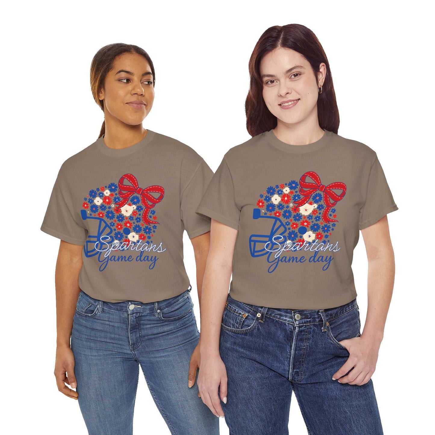 Bixby Spartans Floral Helmet Gildan Tee