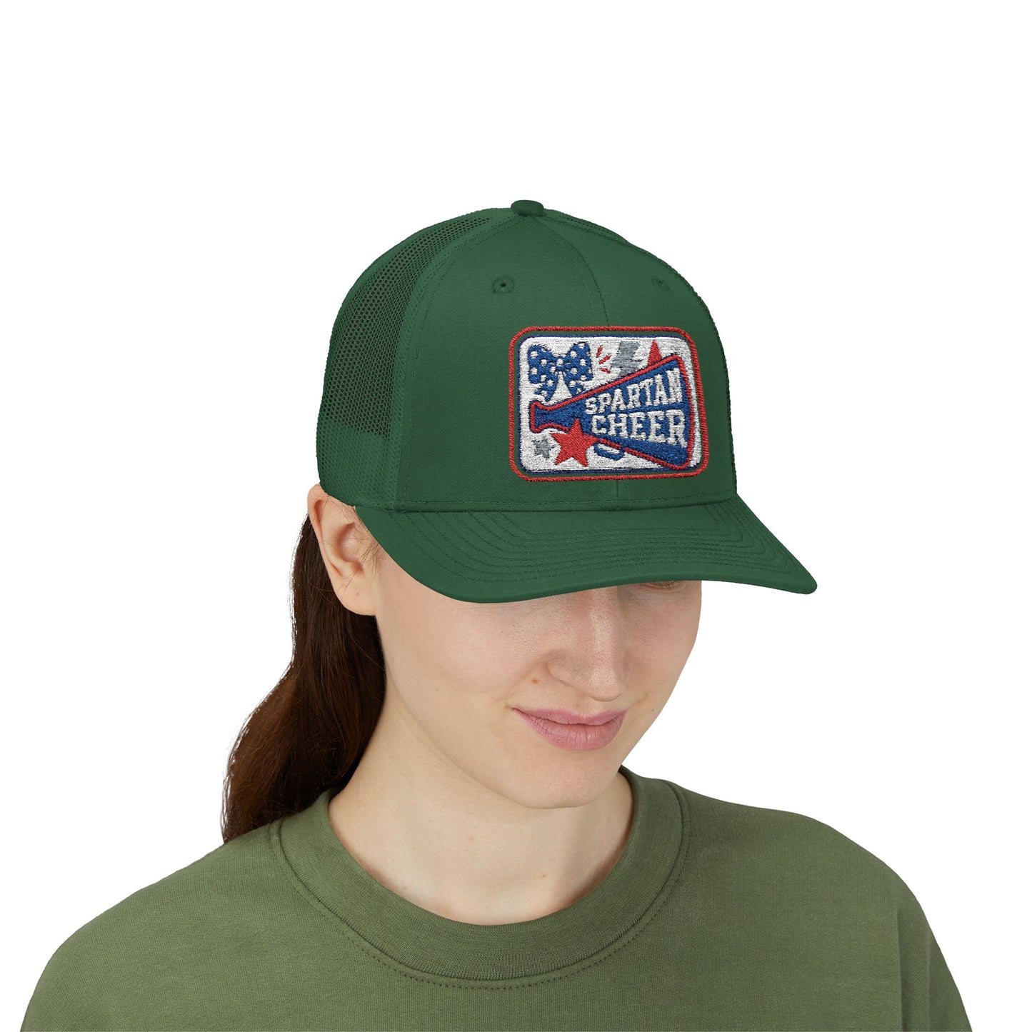 Spartan Cheer Embroidered Trucker Snapback
