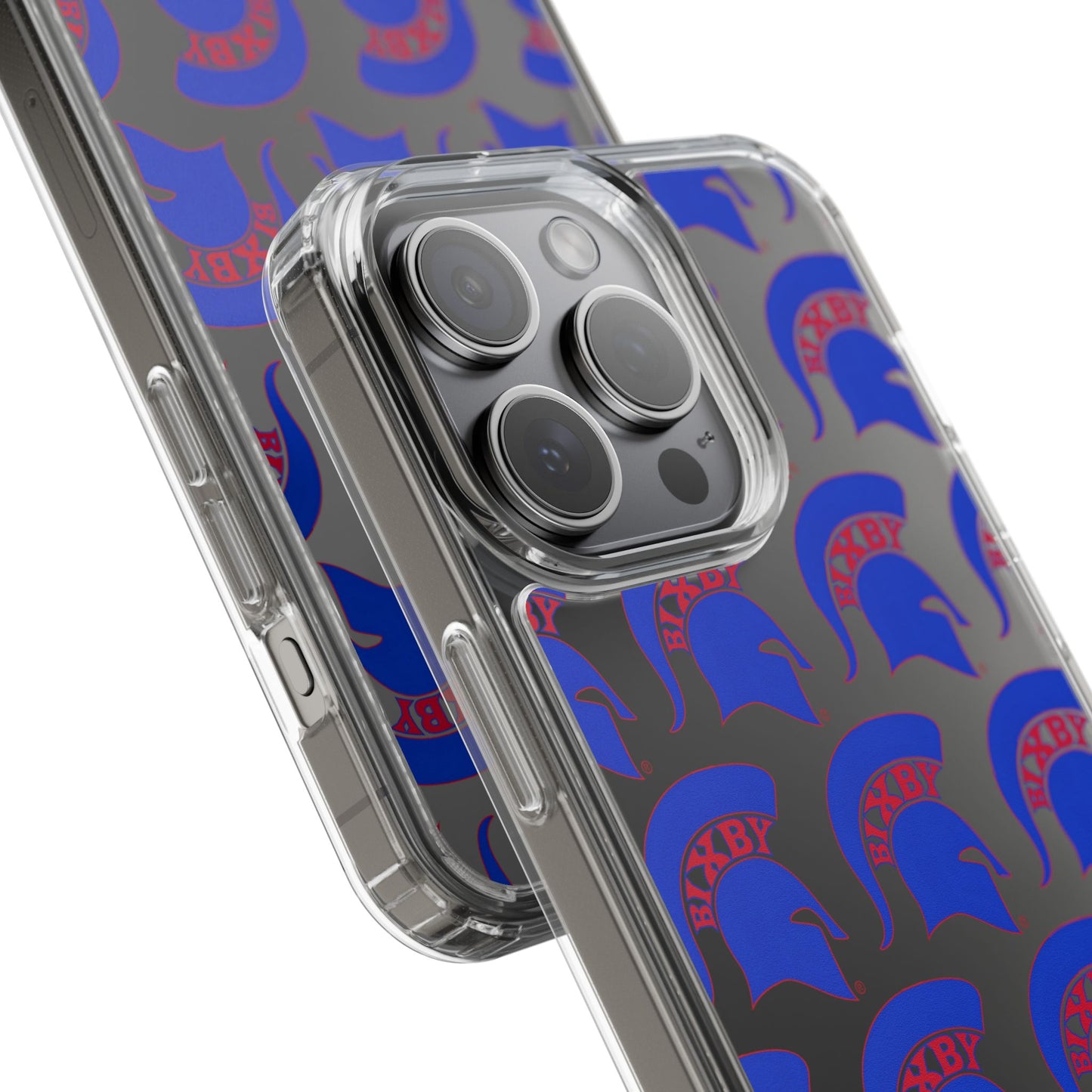 Spartan Blue Logo Clear Apple Phone Case