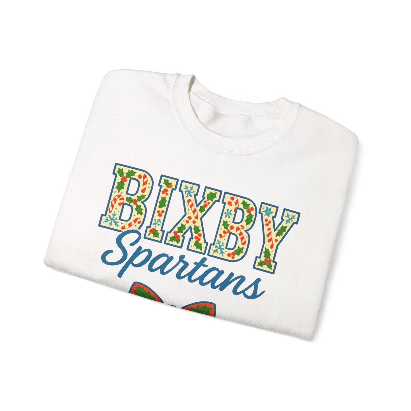 Bixby Spartans Christmas Vibes Gildan Sweatshirt