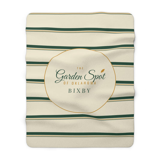 Garden Spot of Oklahoma Cabin Stripe Sherpa Blanket