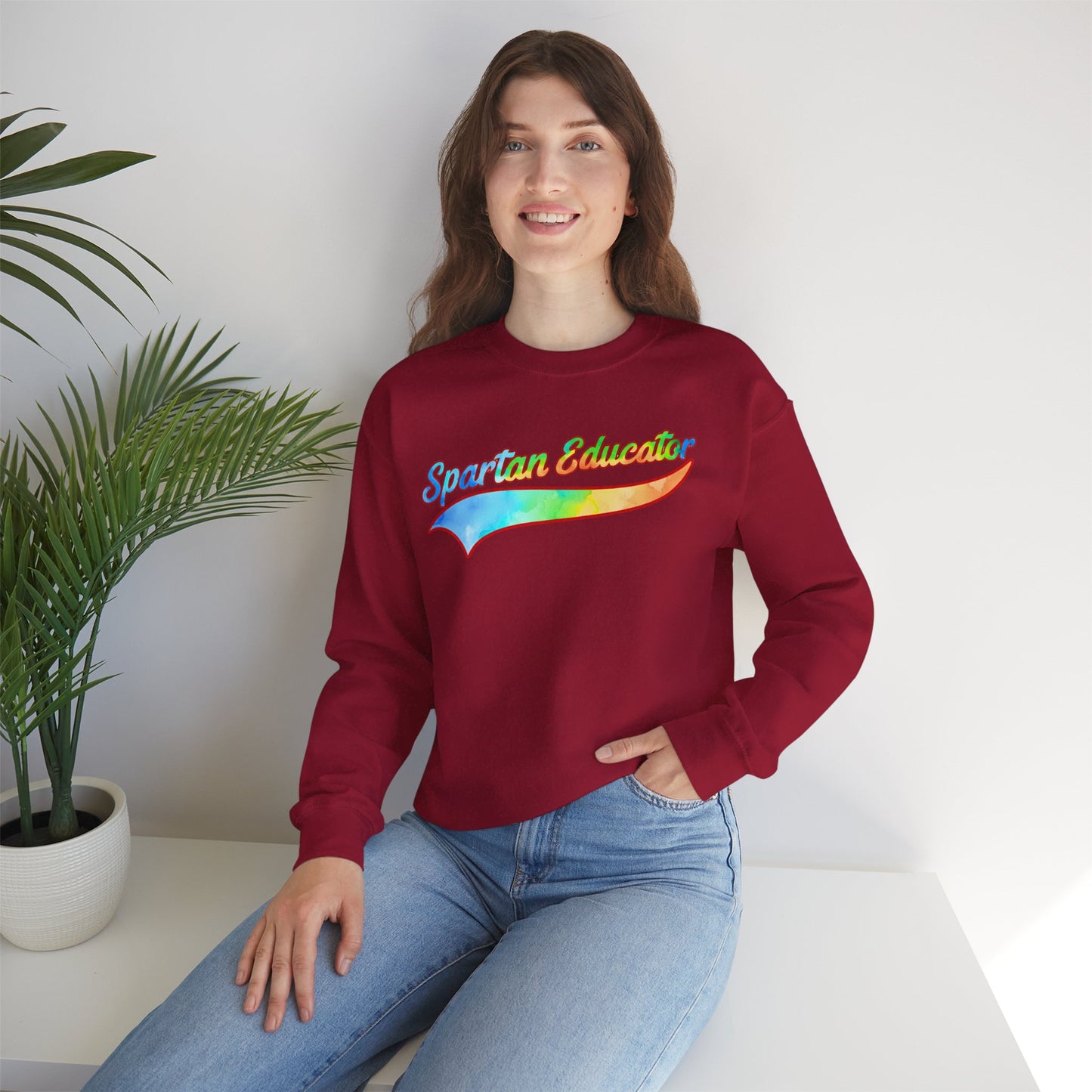 Spartan Educator Tie-Dye Design Gildan Sweatshirt