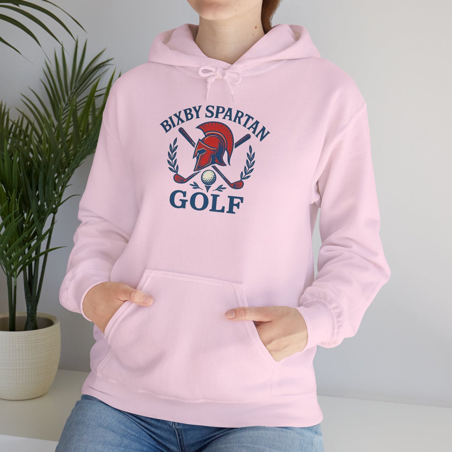 Bixby Spartan Golf Crest Gildan Hoodie