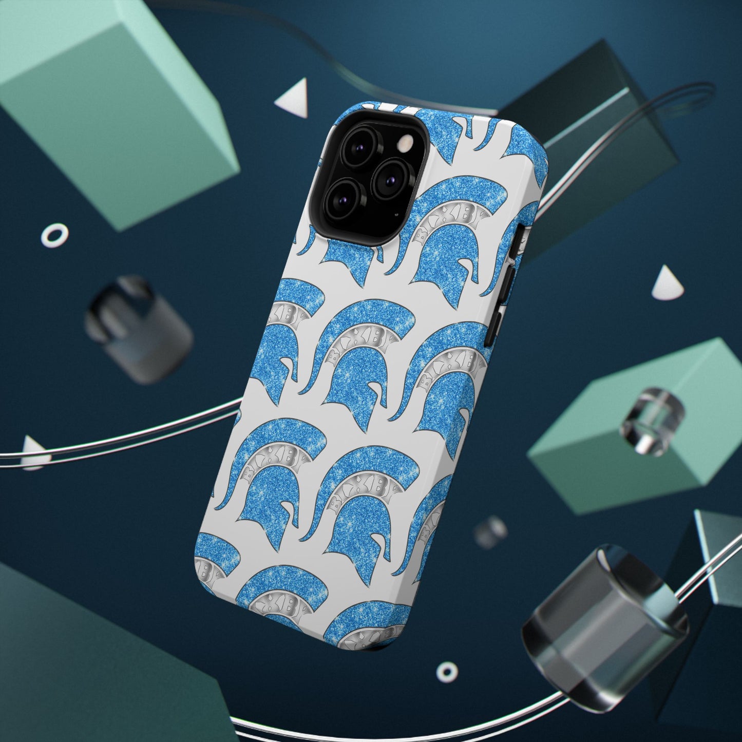 Bixby Spartan Blue Bling Logo Impact Resistant iPhone Case