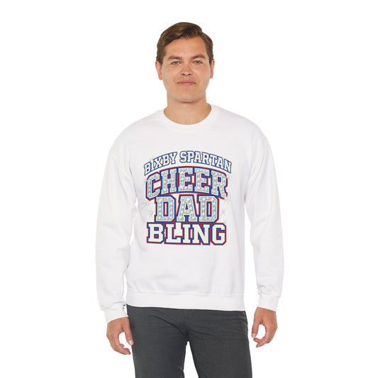 Bixby Spartan Bling Cheer Dad Gildan Sweatshirt